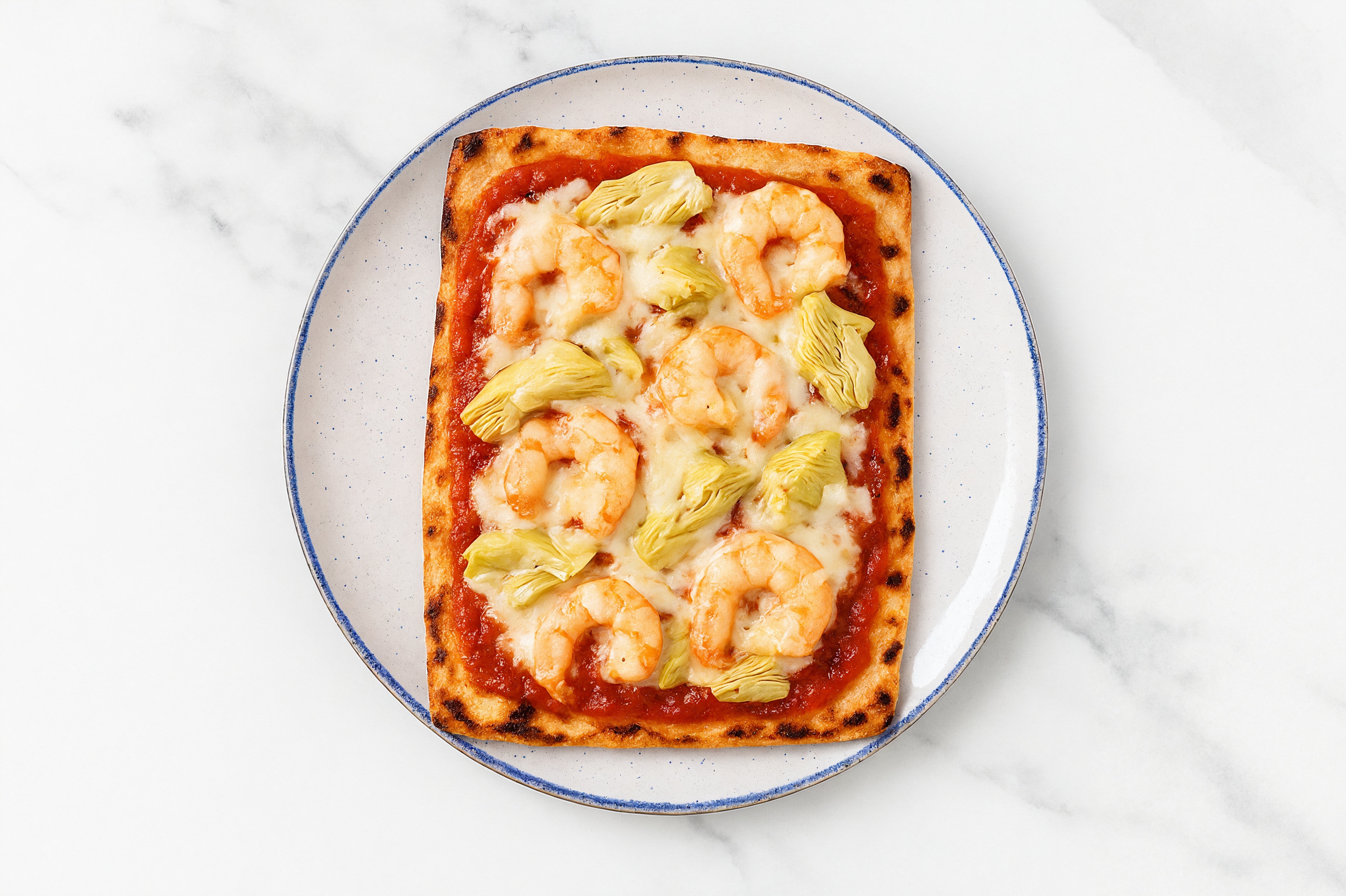 Classic Gulf Shrimp + Artichoke Pizza