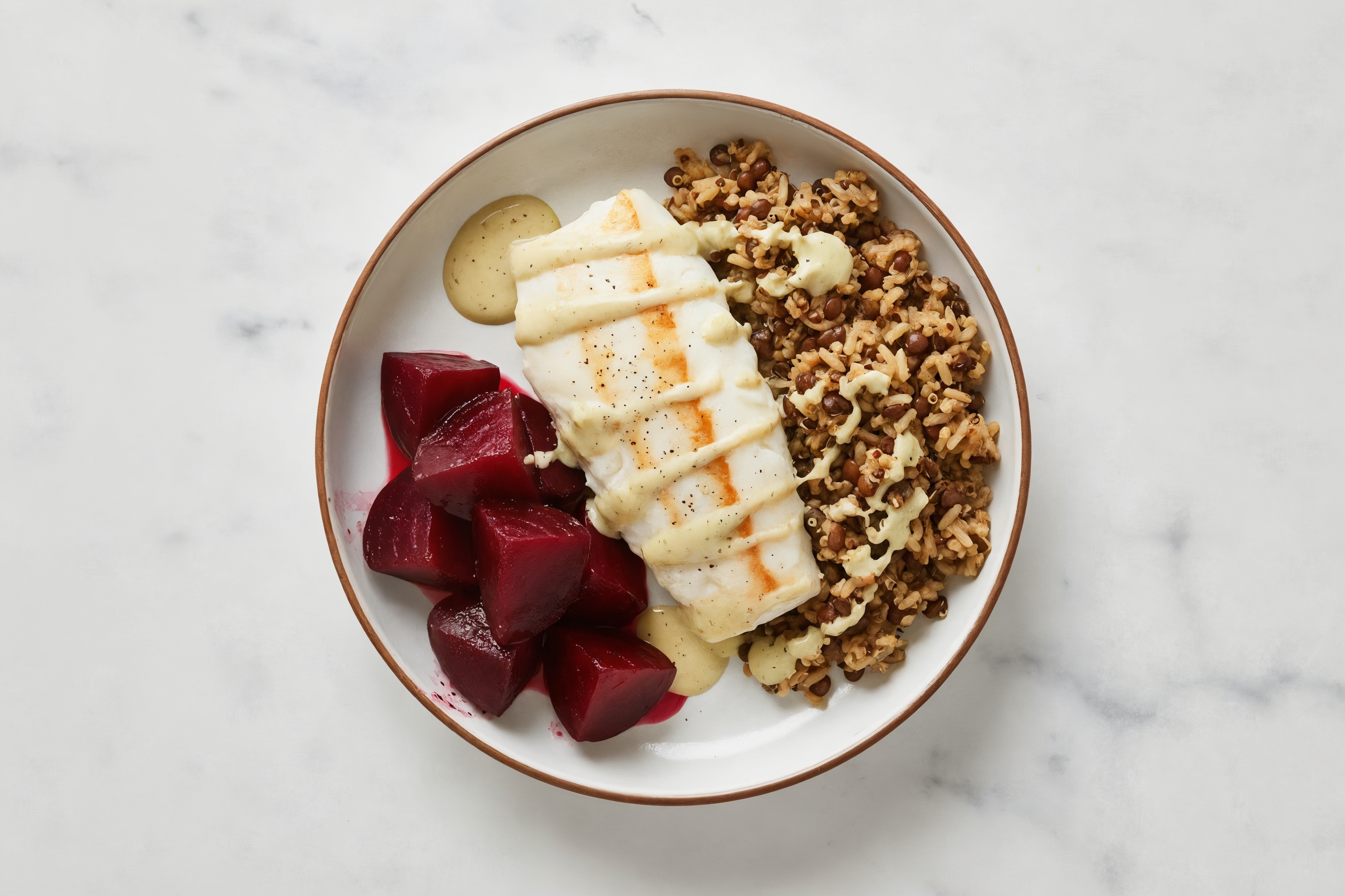 Caesar Halibut + Roasted Beets