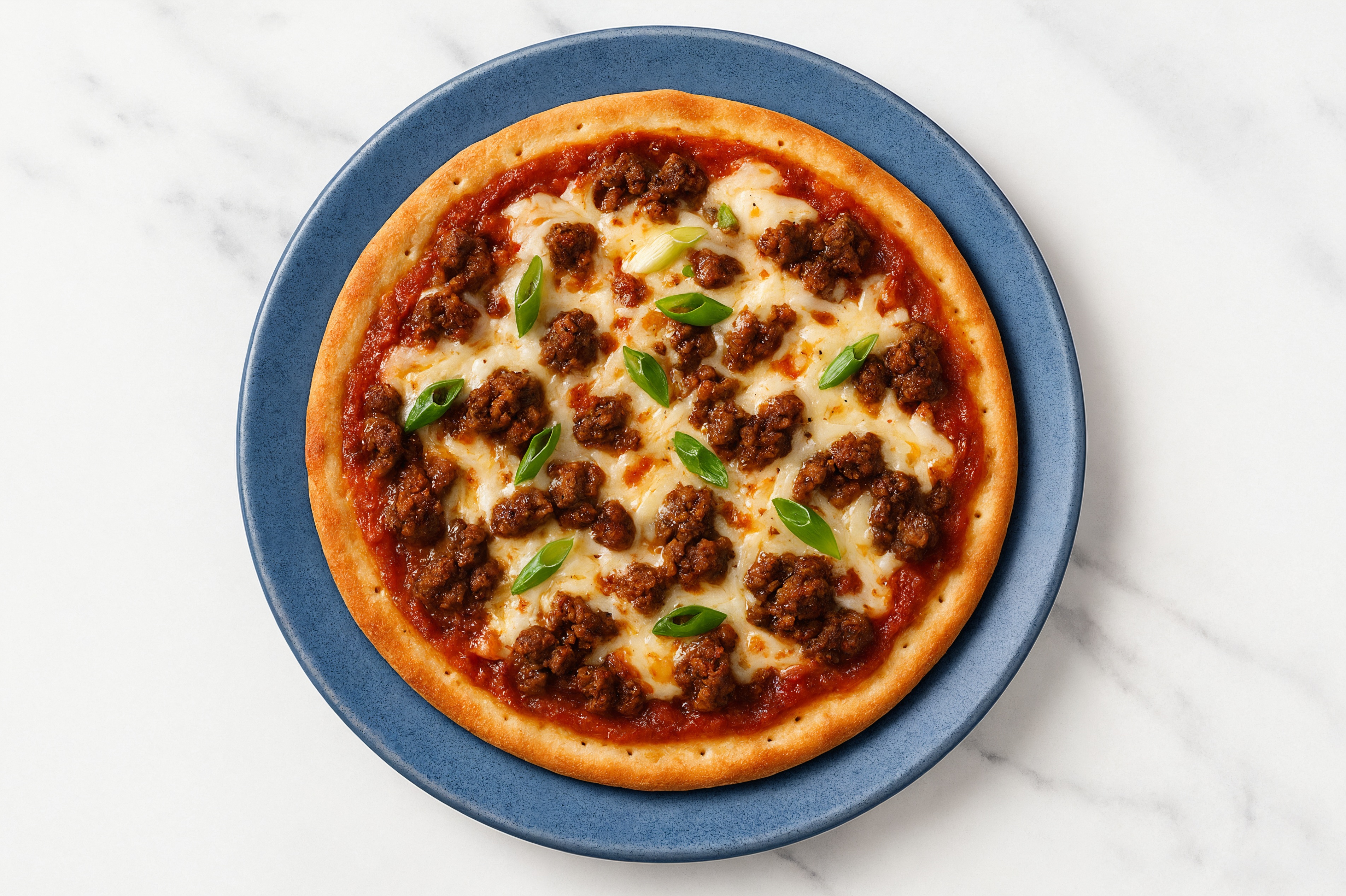 Classic Ground Beef Gluten-Free Pizza with Scallions