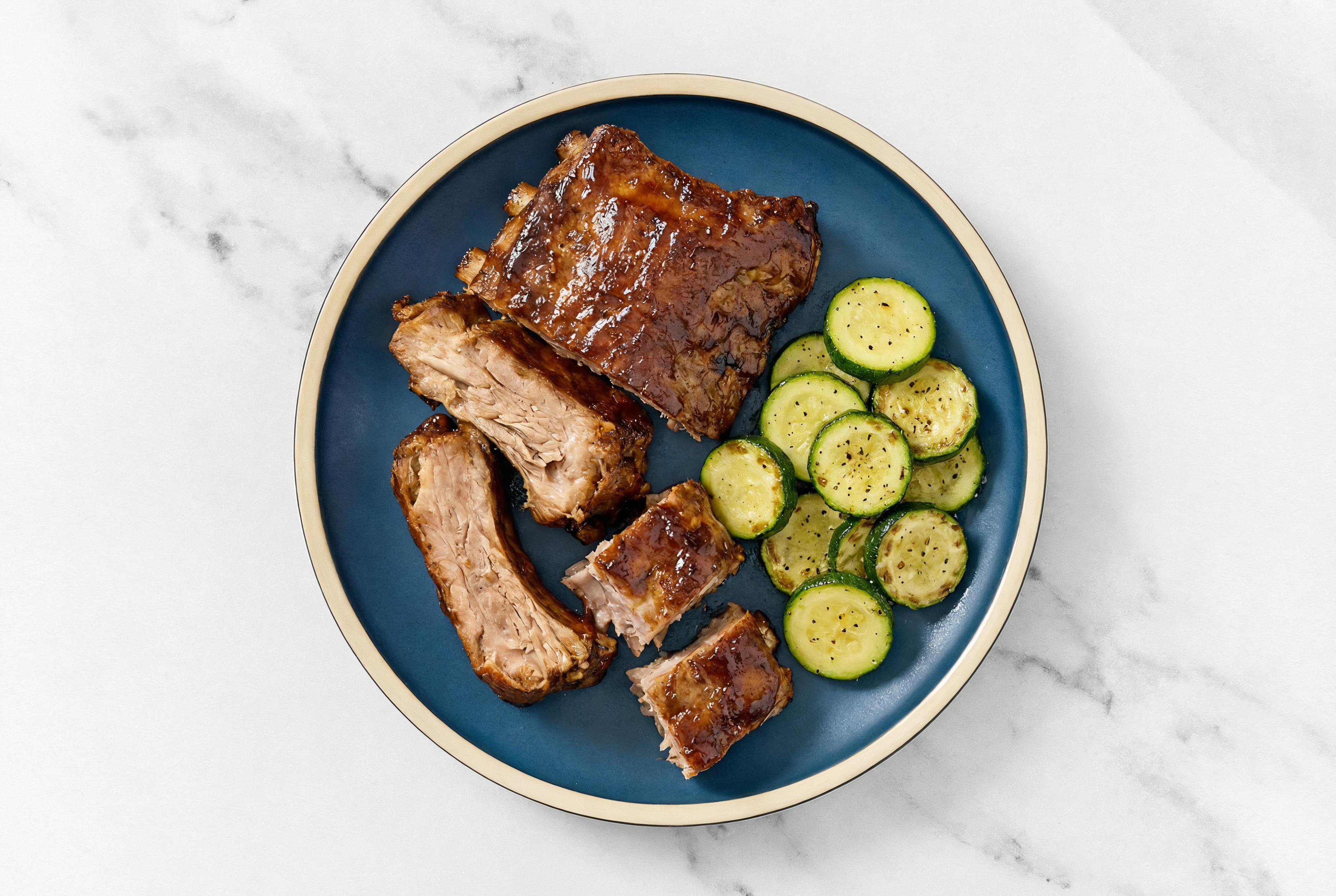 BBQ Baby Back Ribs + Summer Squash with Original BBQ Sauce