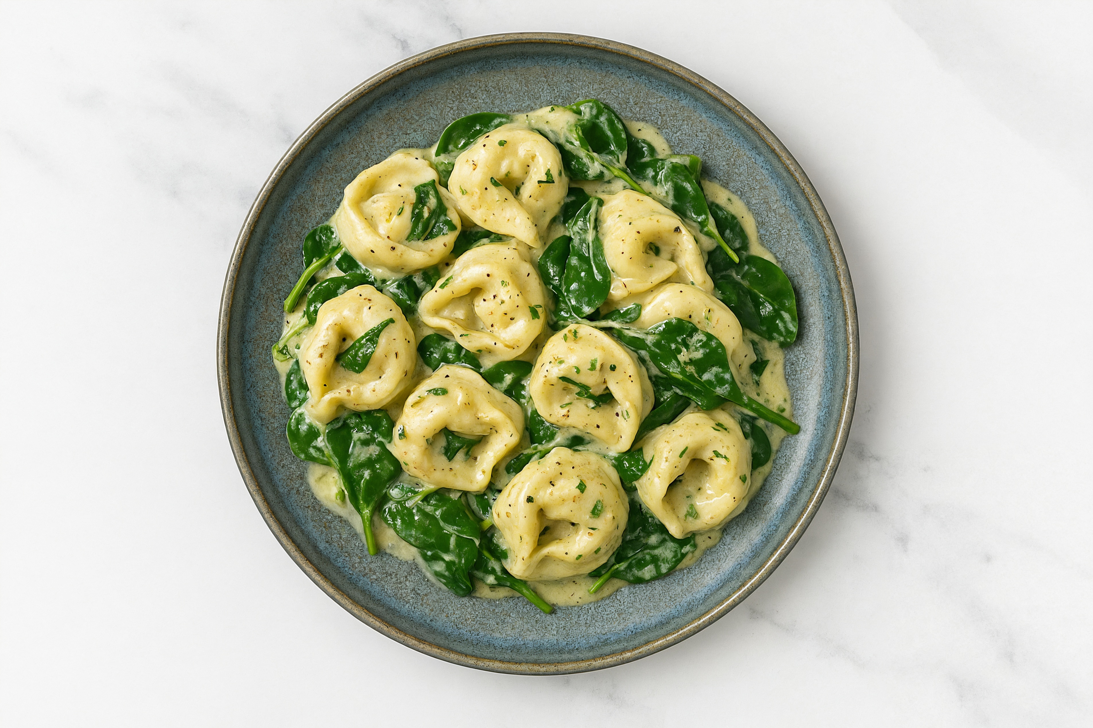 Cheese Tortelloni + Organic Spinach Herb Cream