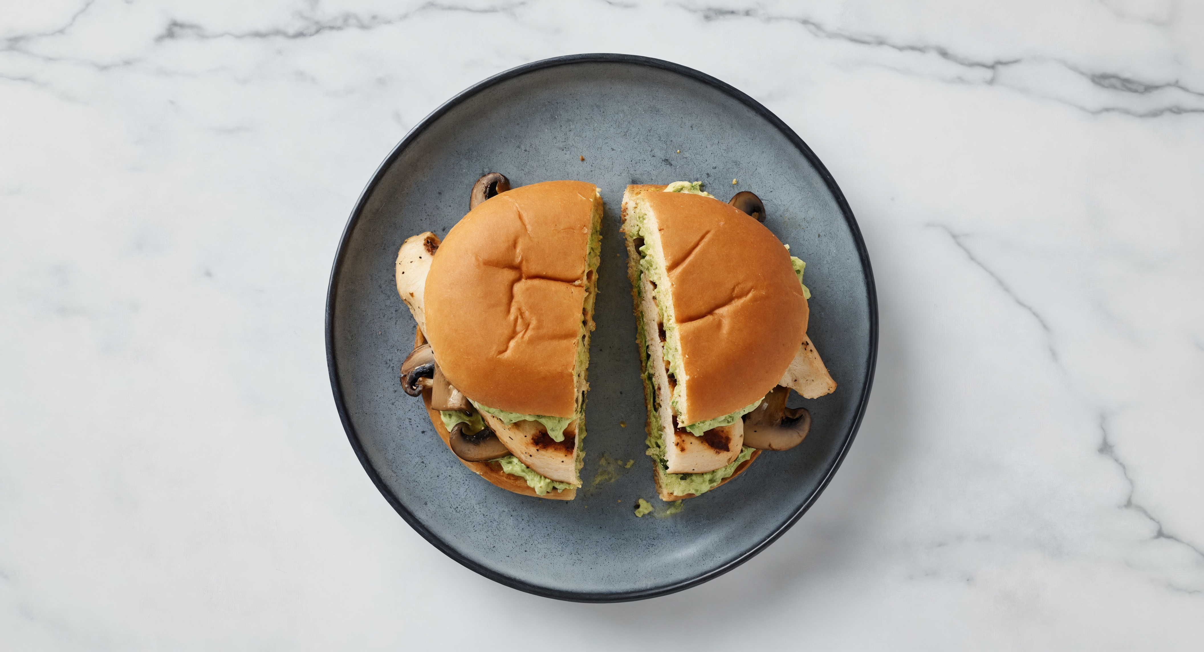 Creamy Artichoke Grilled Chicken Sandwich with Portabellas on Gluten-Free Buns
