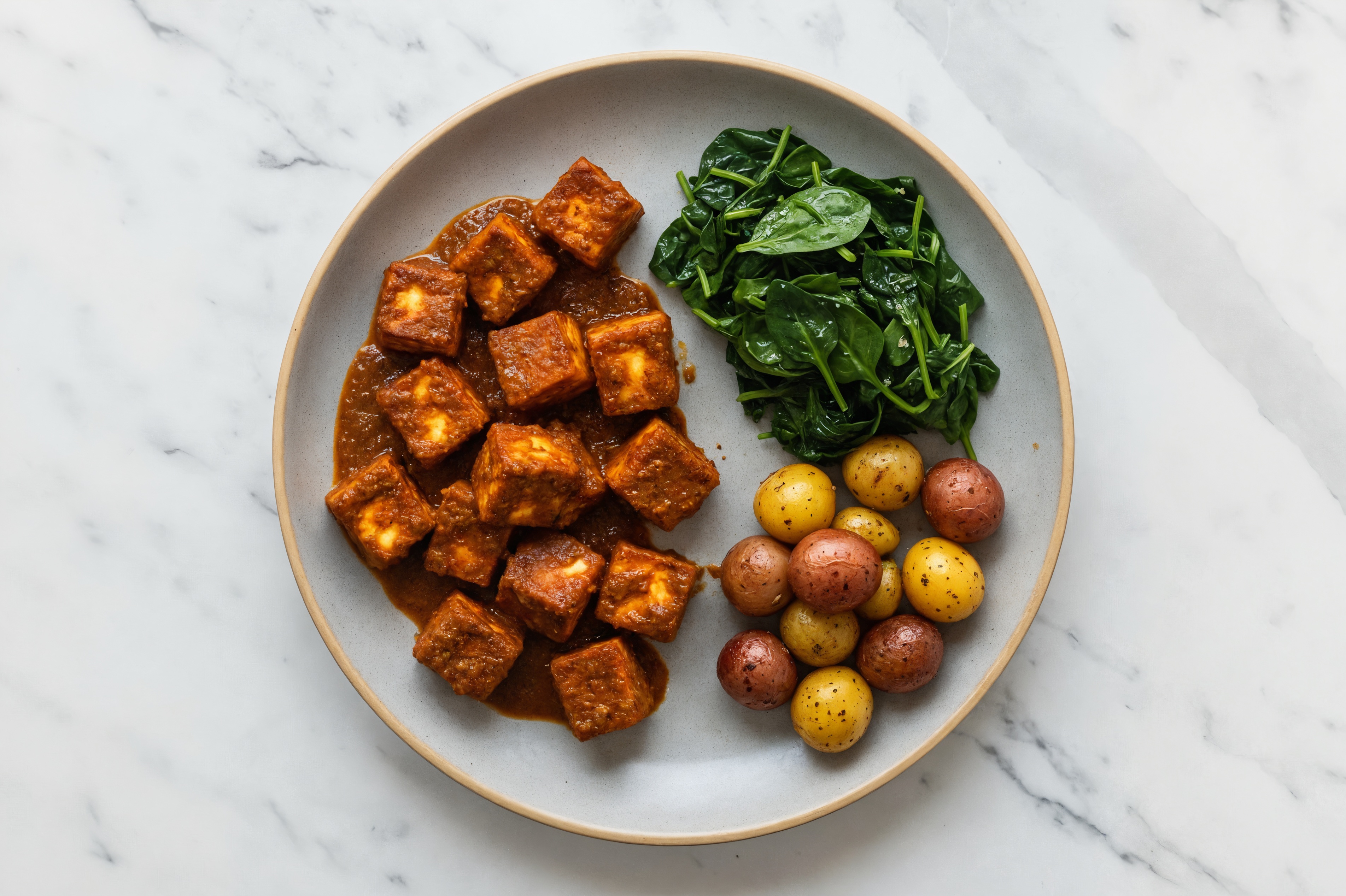 Tandoori Paneer with Potato + Baby Spinach
