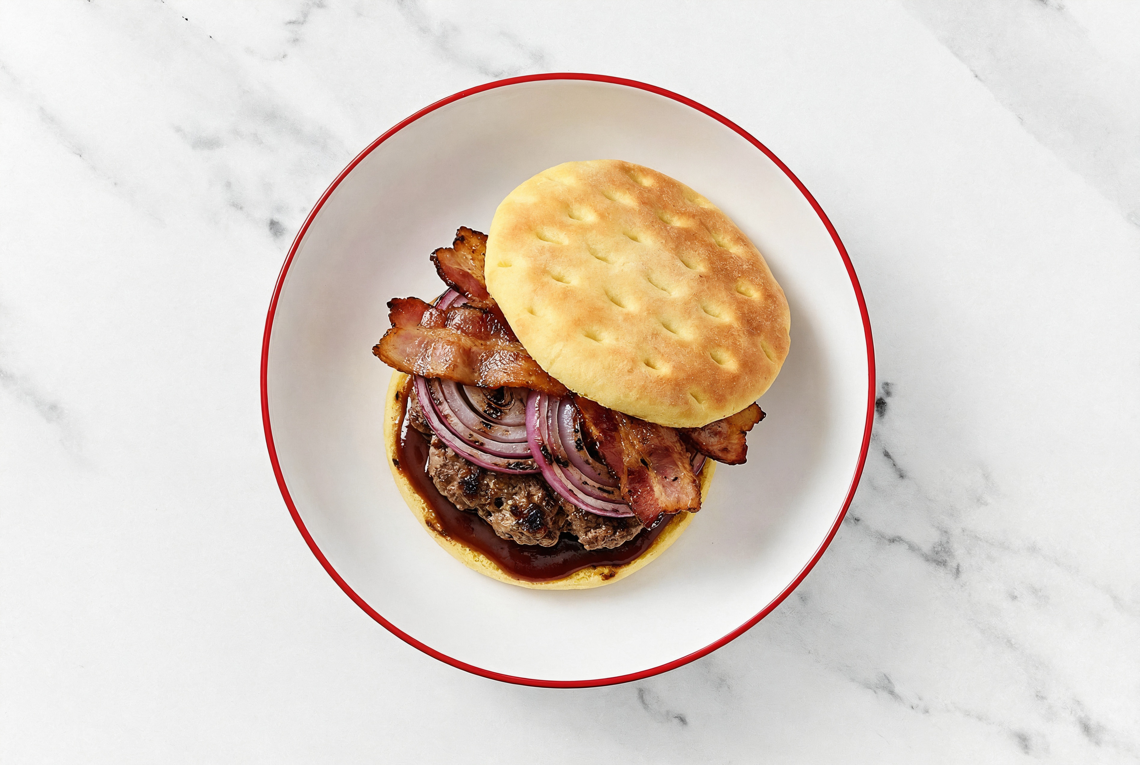 Grilled BBQ Maple Bacon Burger with Original BBQ Sauce