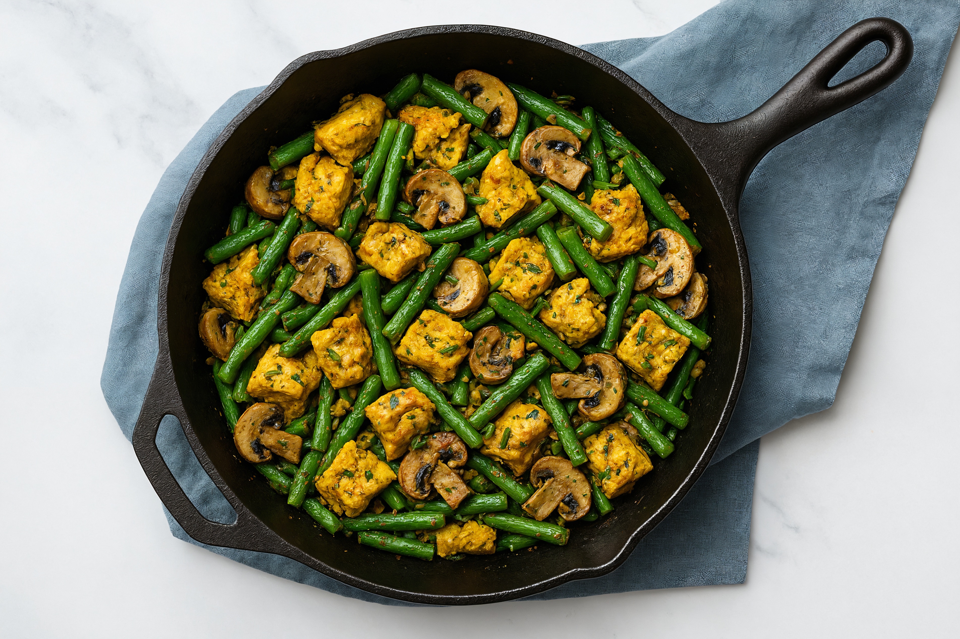 Lemongrass Tofu Nuggets + Garlicky Mushrooms