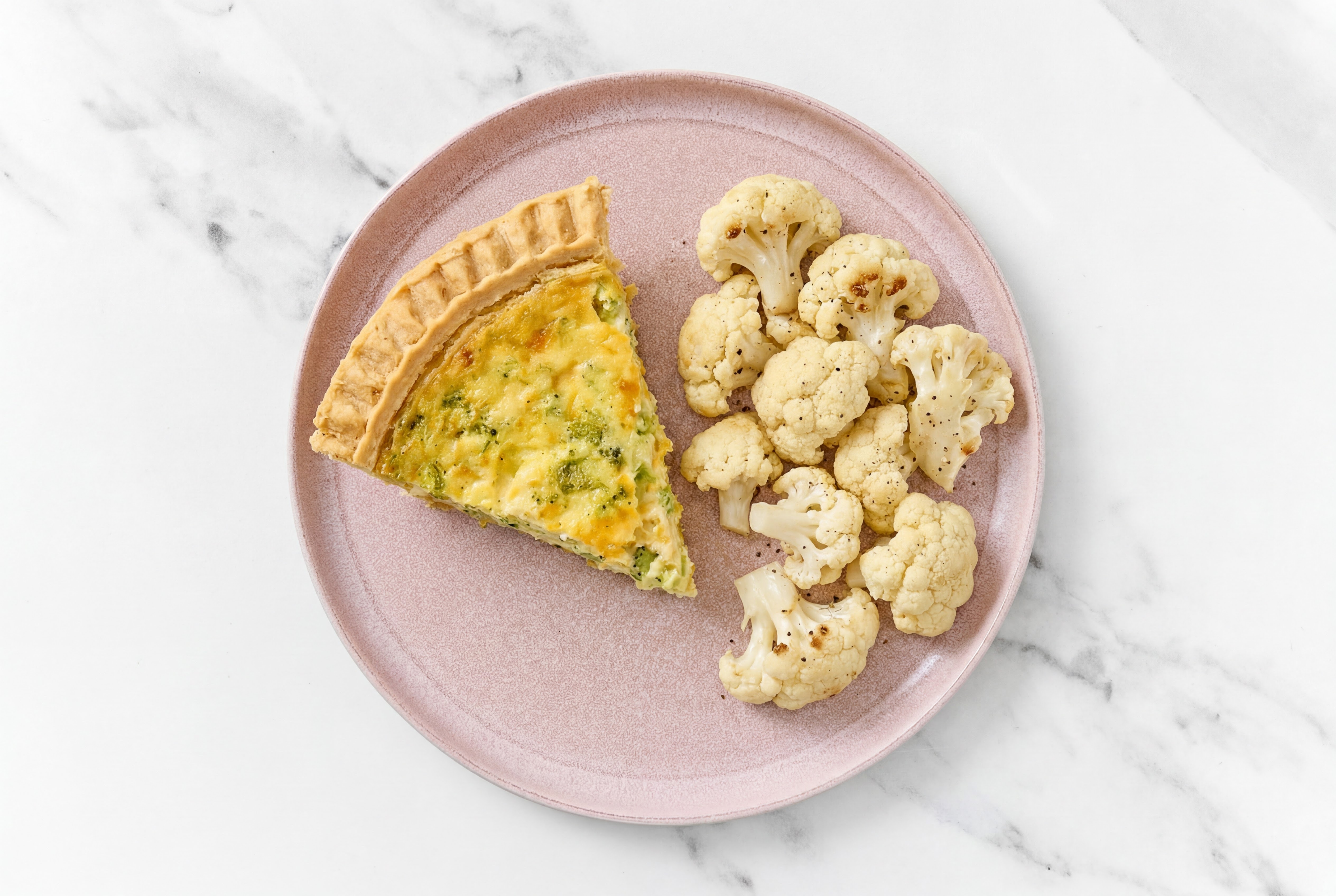 Broccoli & Cheddar Quiche with Cauliflower