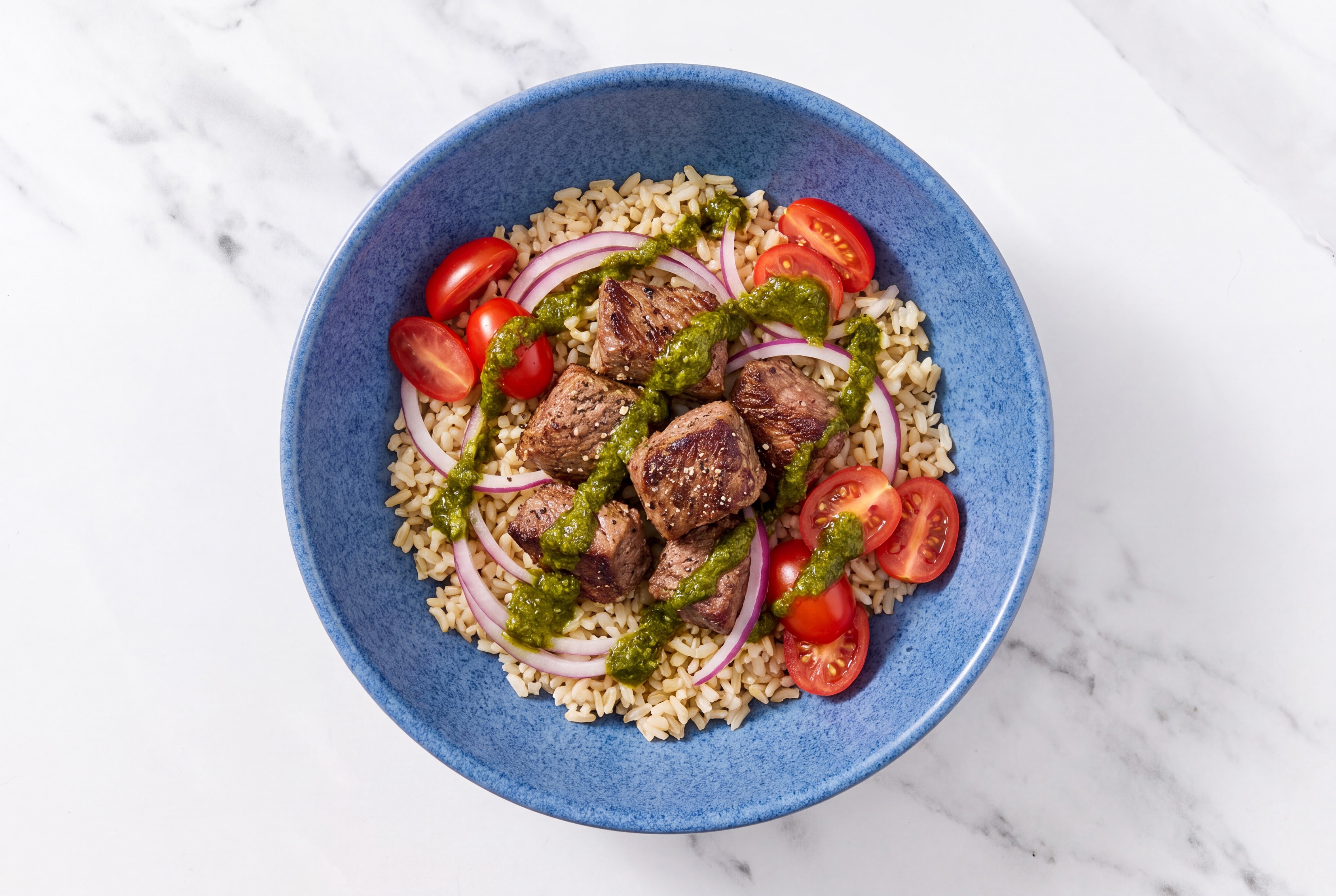 Zhoug Bison Power Bowl with Brown Rice