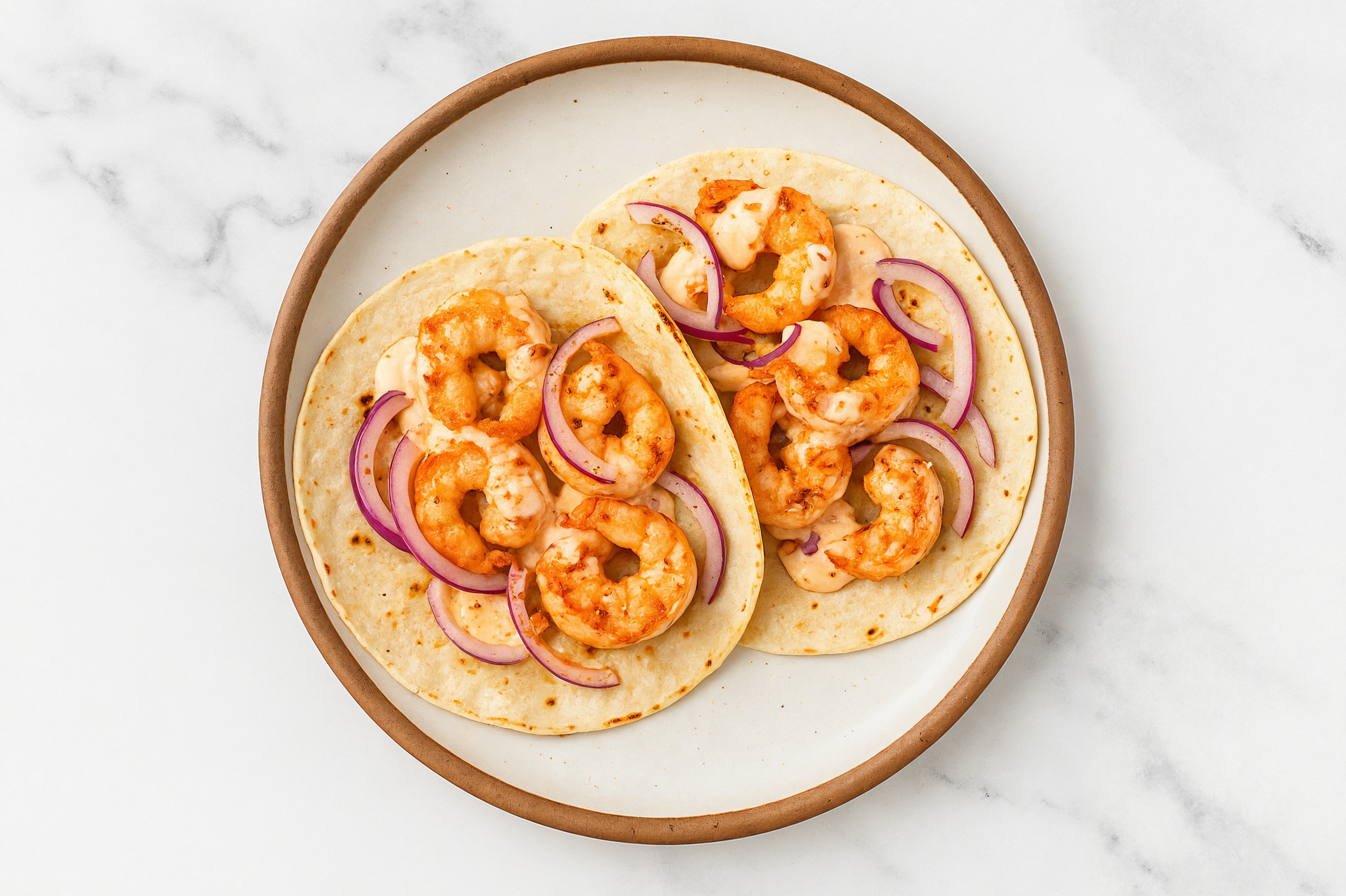  Bang Shrimp Tacos with Red Onion