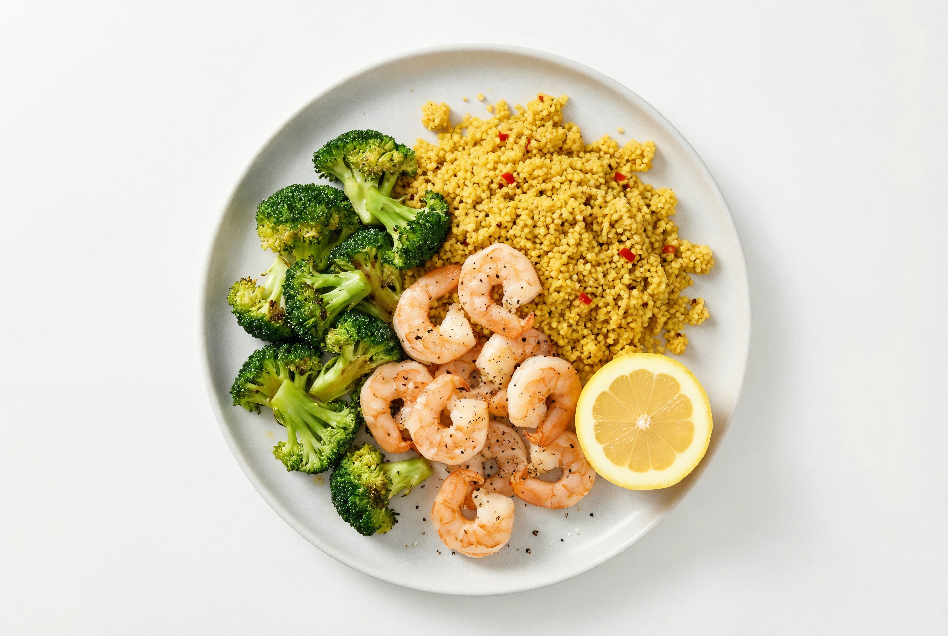 Lemony Shrimp + Organic Broccoli Couscous