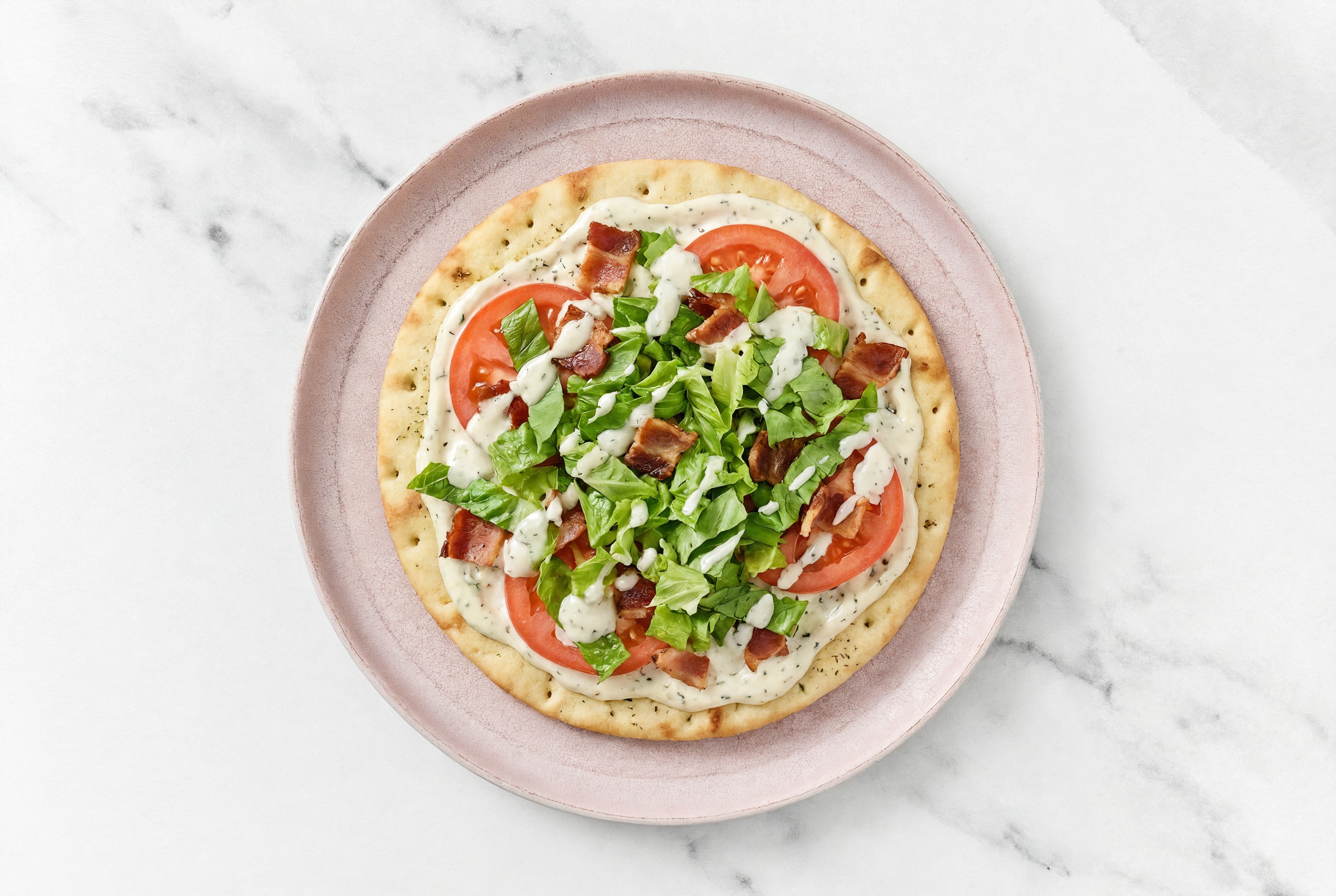 Herby Garlic Ranch BLT Flatbread with Applewood Smoked Pork Bacon