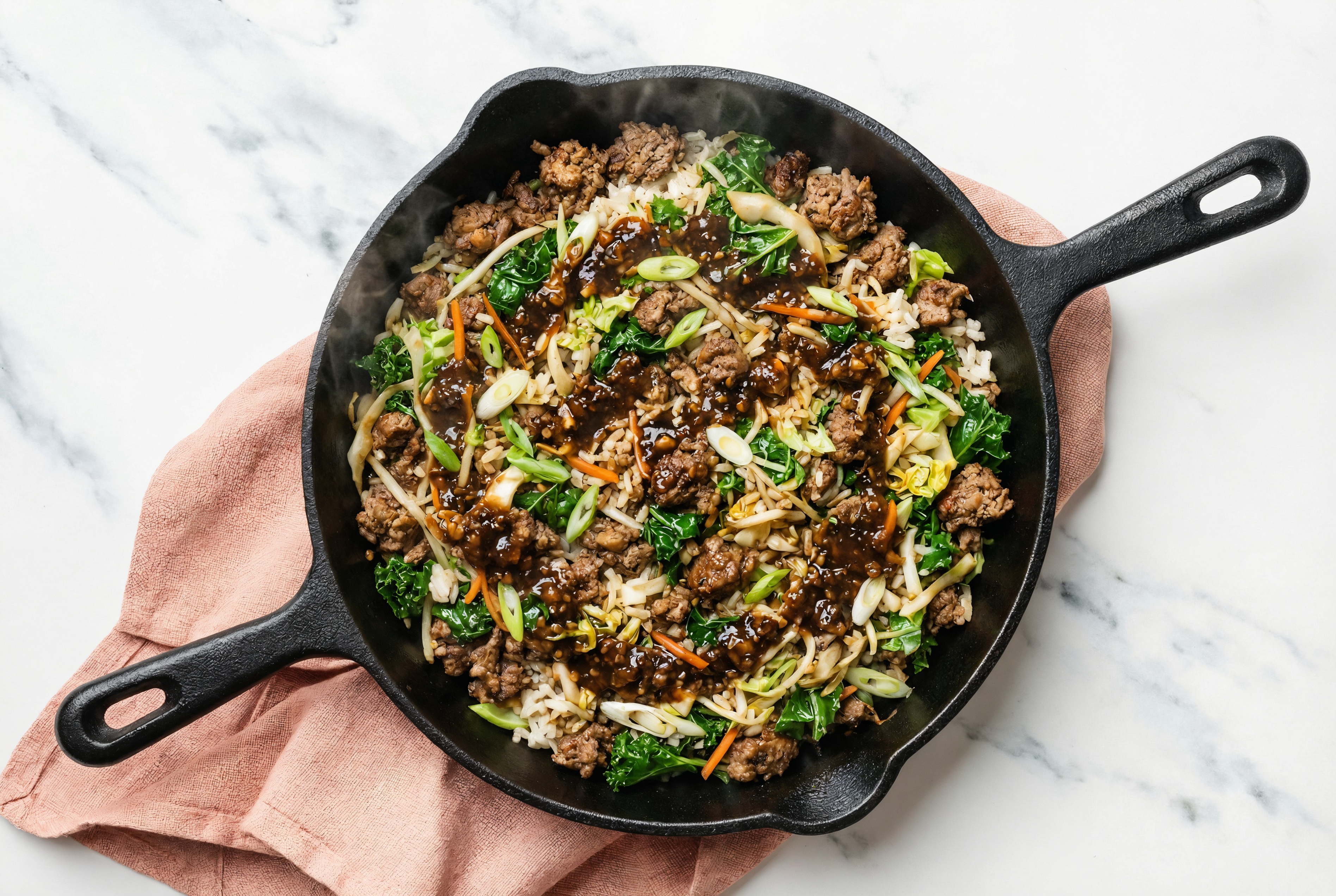 Ground Italian-Style Beef Egg Roll in a Bowl