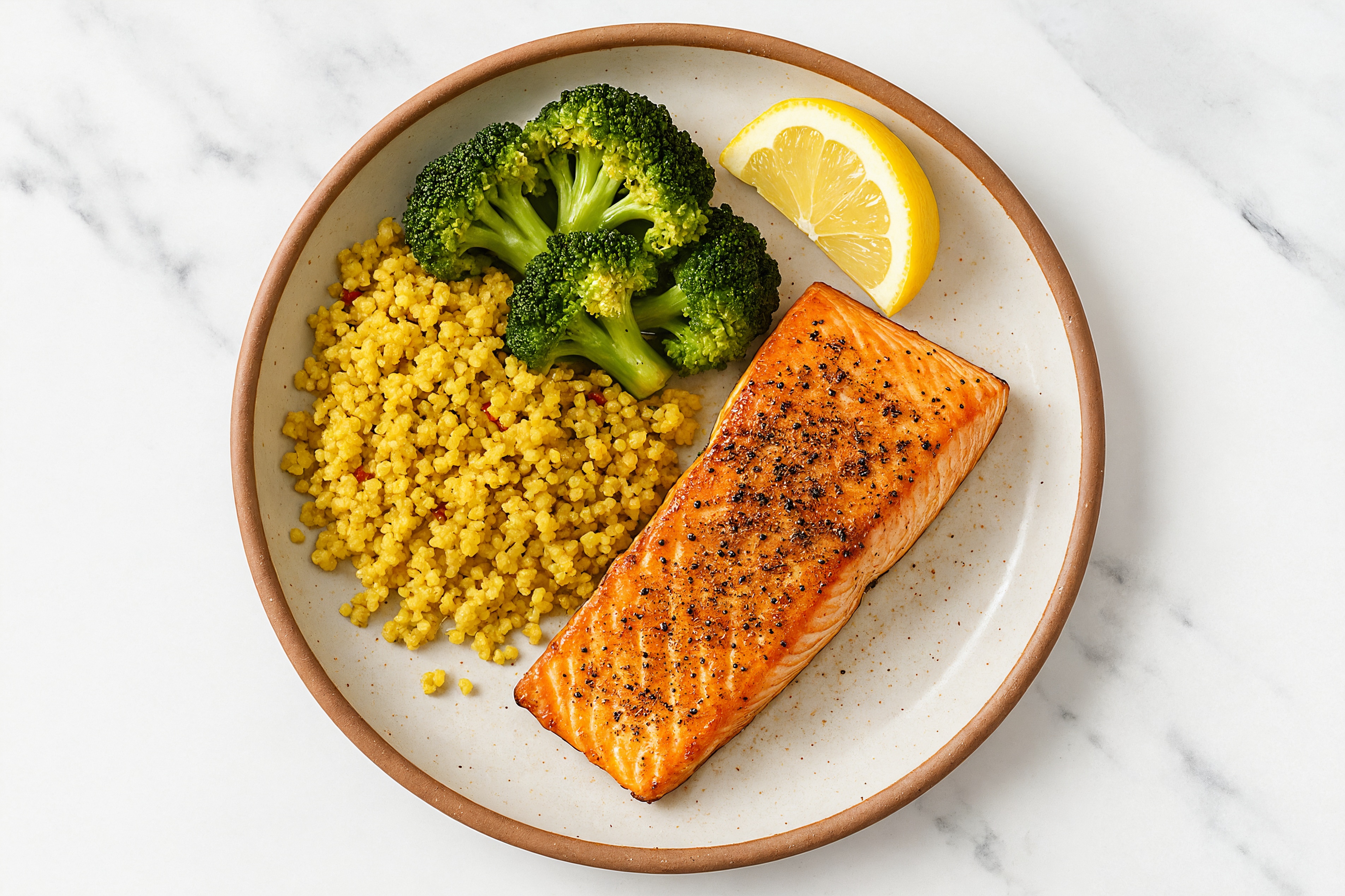 Lemony Salmon + Organic Broccoli Couscous