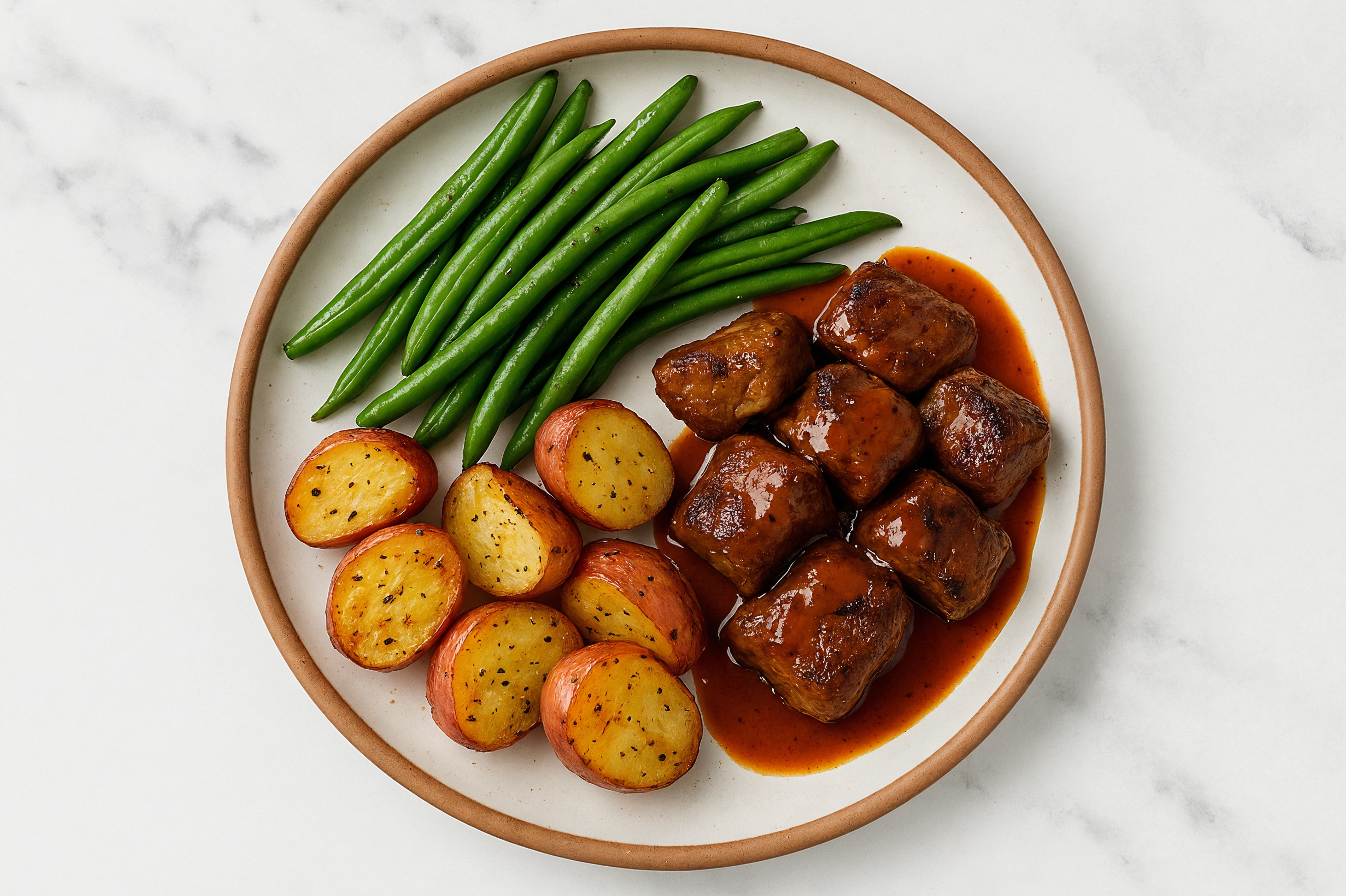 Sweet Hickory Seared Lamb with Red Potatoes & Green Beans