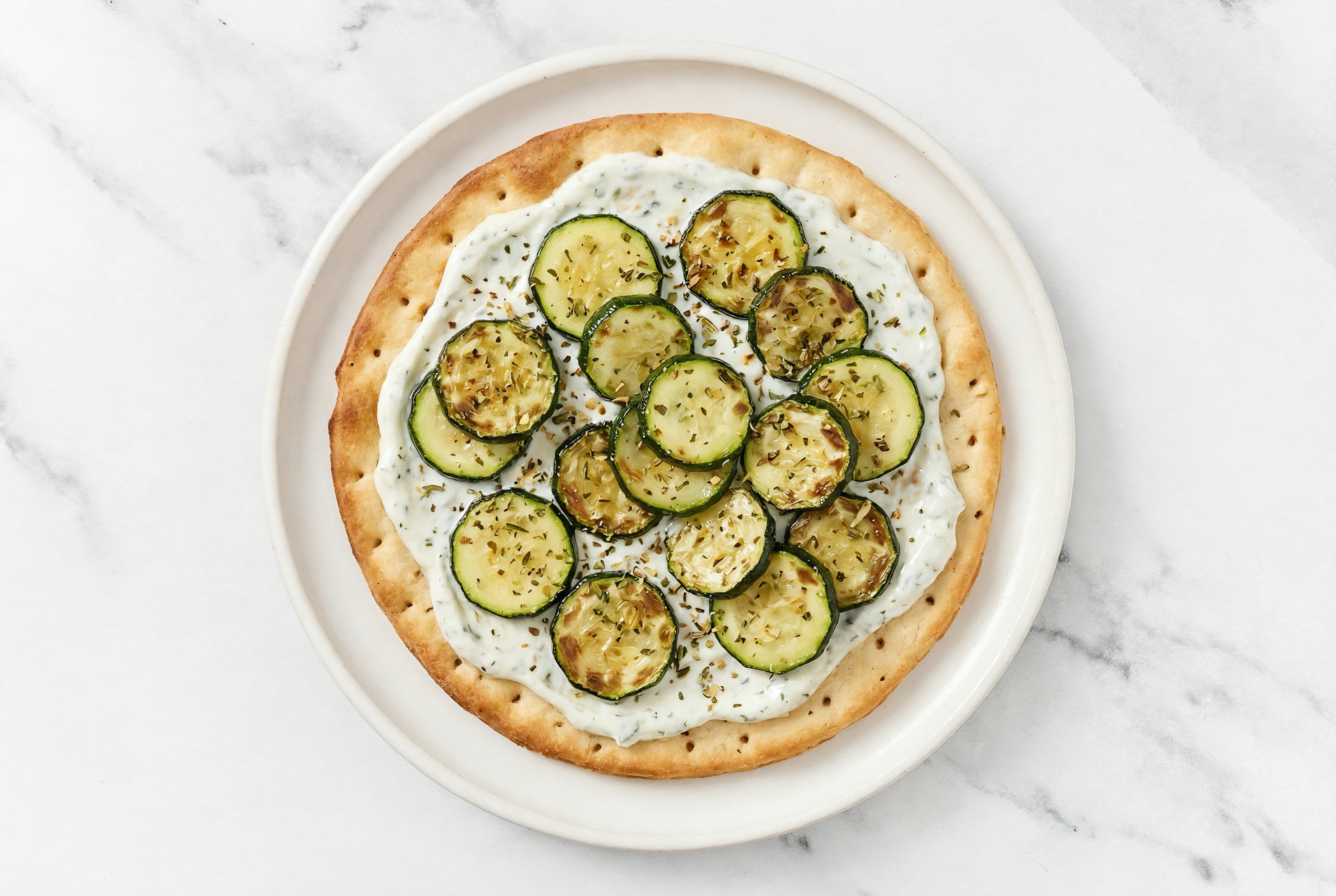Herby Tzatziki Zucchini Flatbread