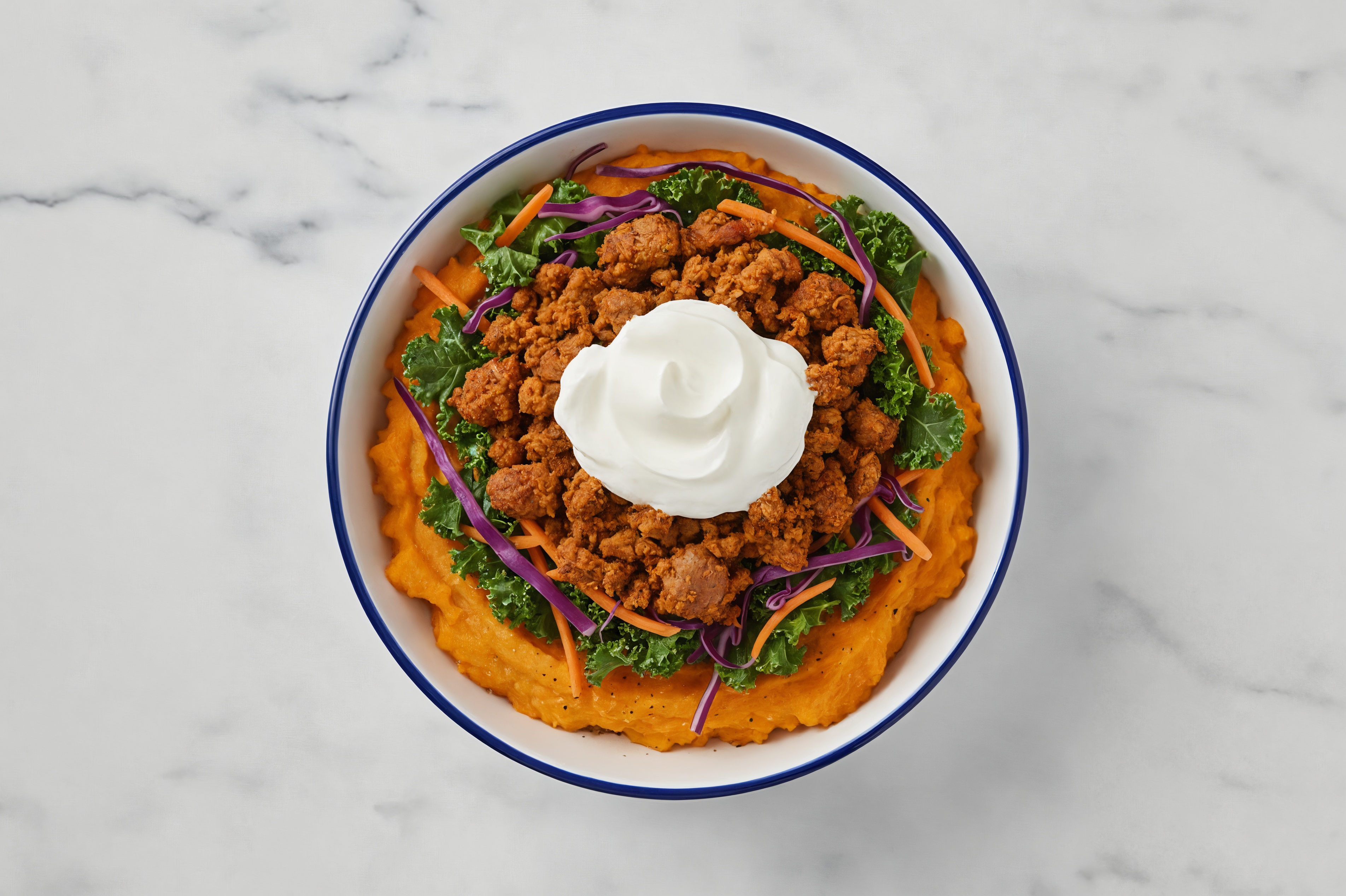 Rainbow "Chorizo" Sweet Potato Bowl