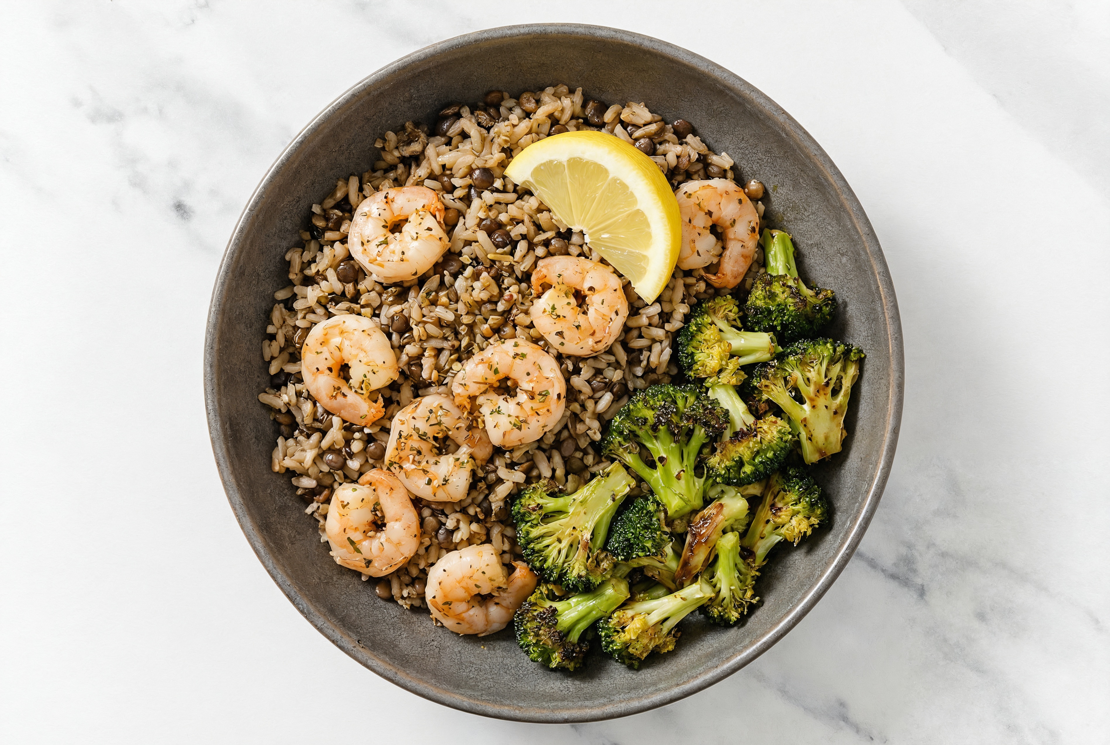 Lemony Shrimp + Broccoli Bunches Power Bowl