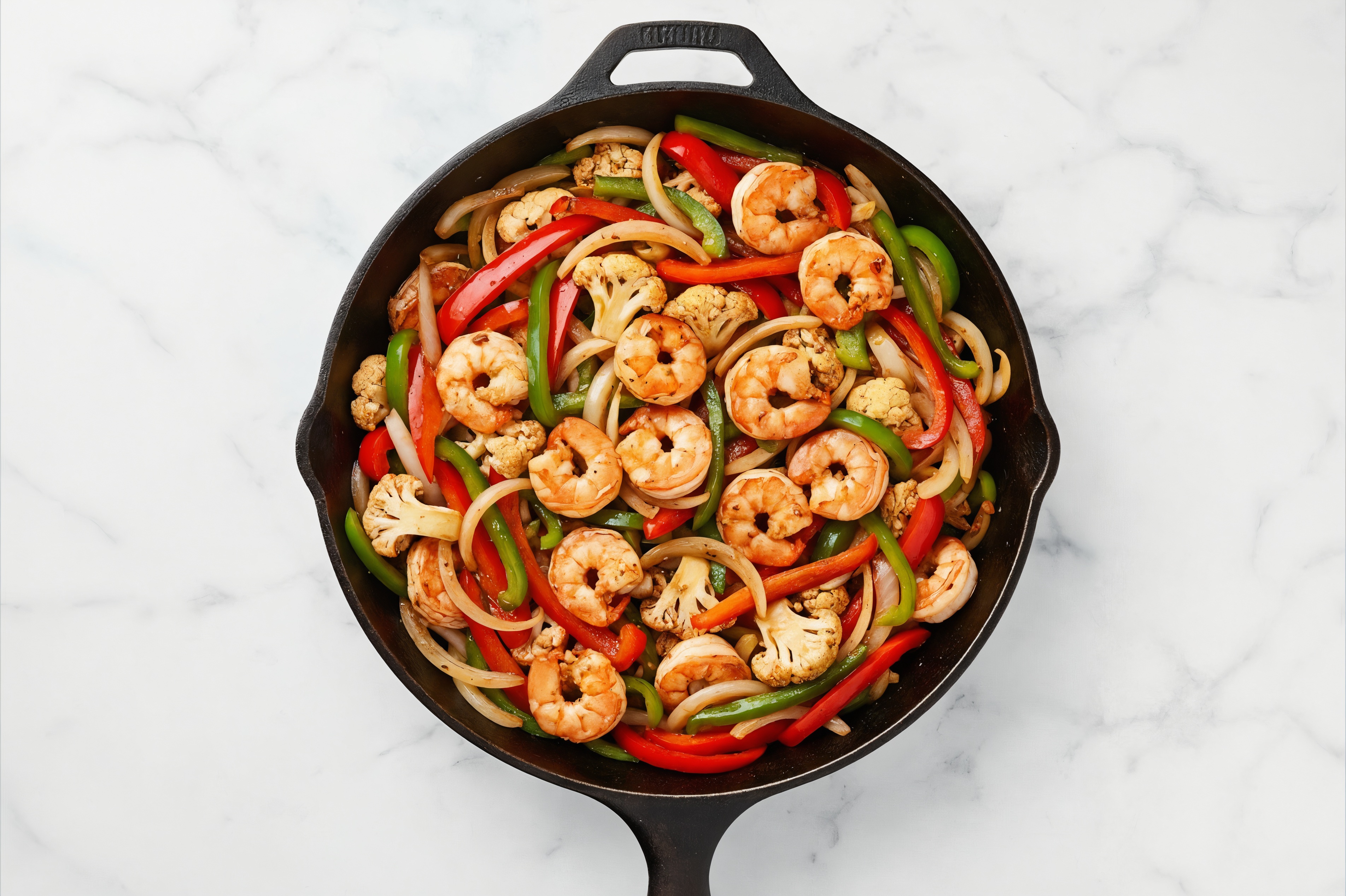 Teriyaki Shrimp Stir-Fry with Cauliflower & Peppers