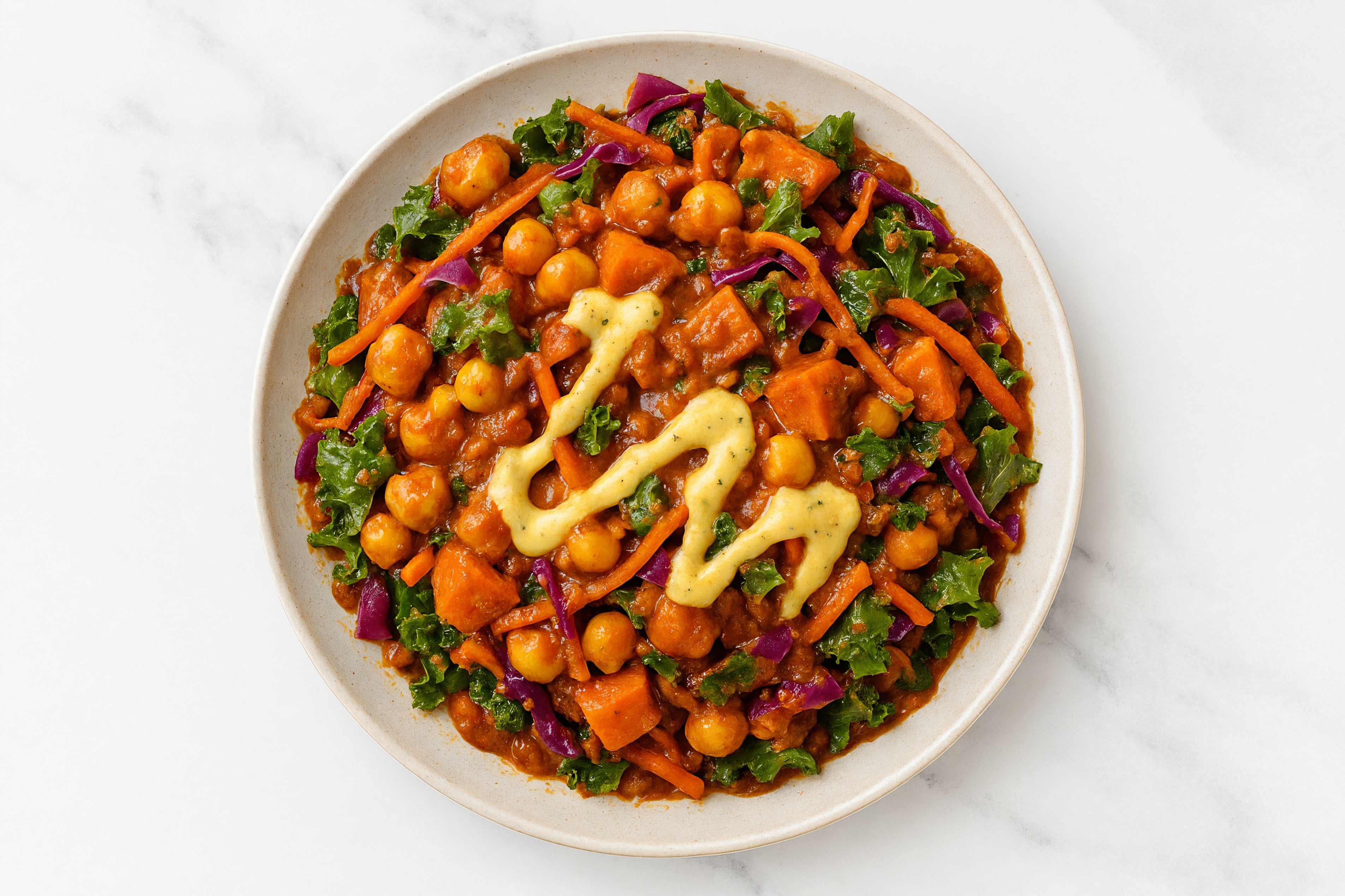 Sweet Potato Chickpea Tikka Masala + Rainbow Veggies