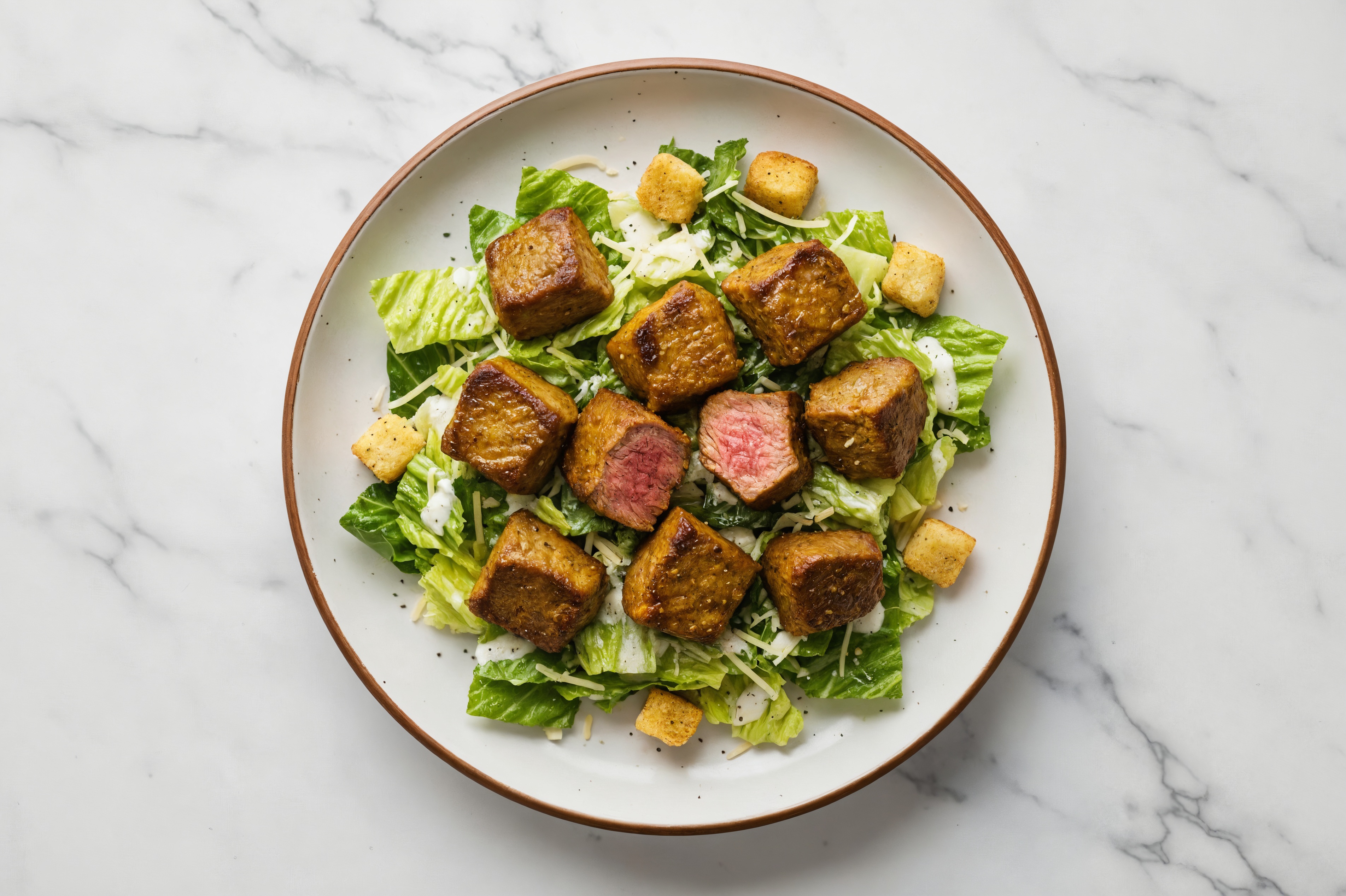 Seasoned Lamb Caesar Salad with Madras Curry Powder