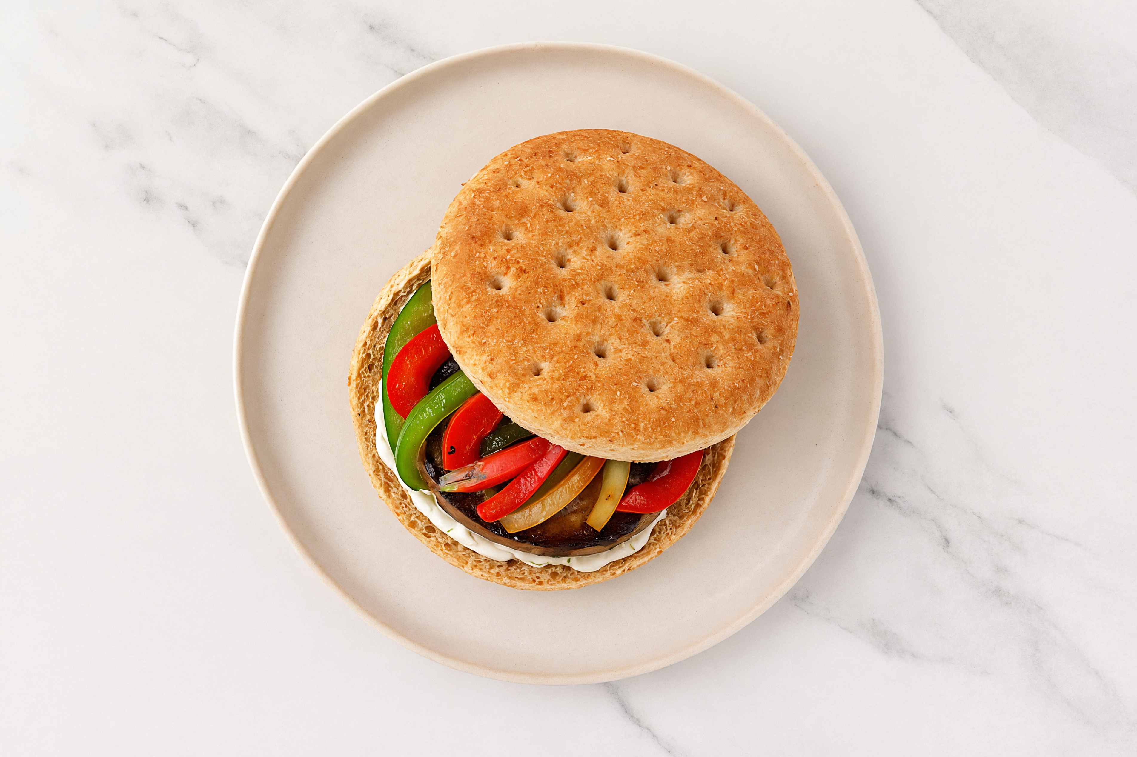 Creamy Feta Dip Mushroom Sandwich with Dairy-Free Tzatziki