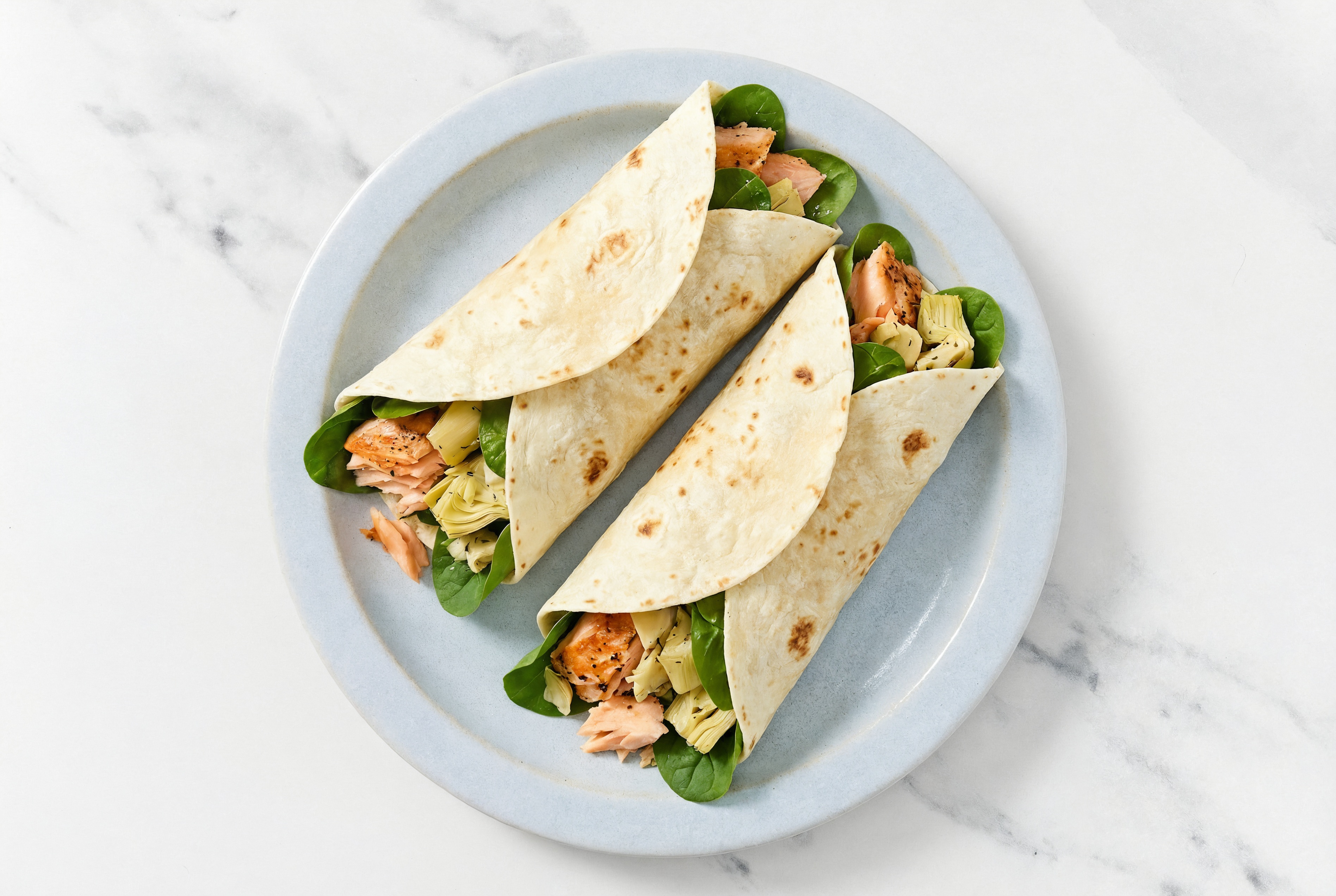 Organic Spinach Artichoke Heart + Salmon Wrap