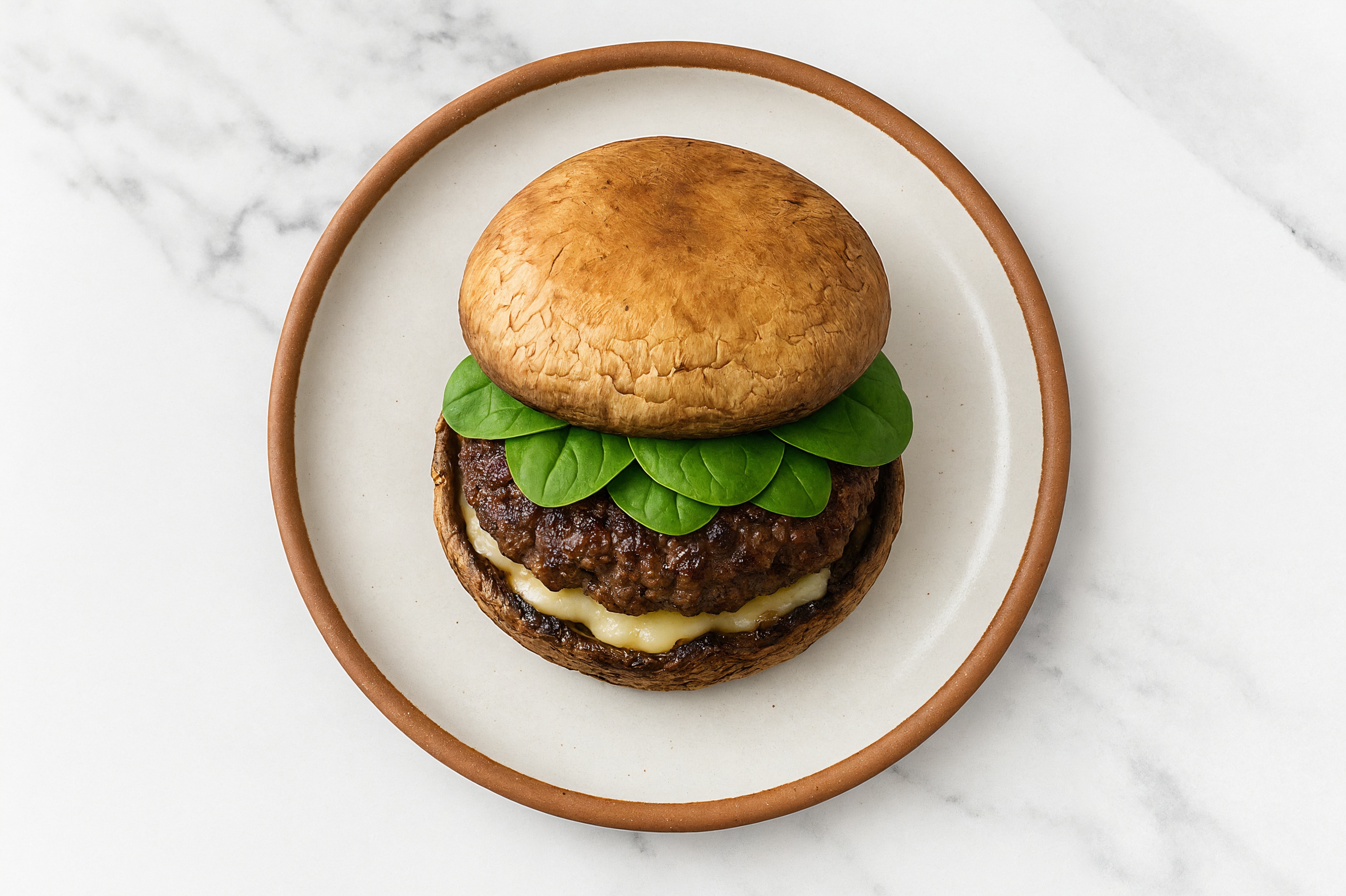  Low-Carb Cheesy Bison Burger with Shredded Mozzarella Cheese