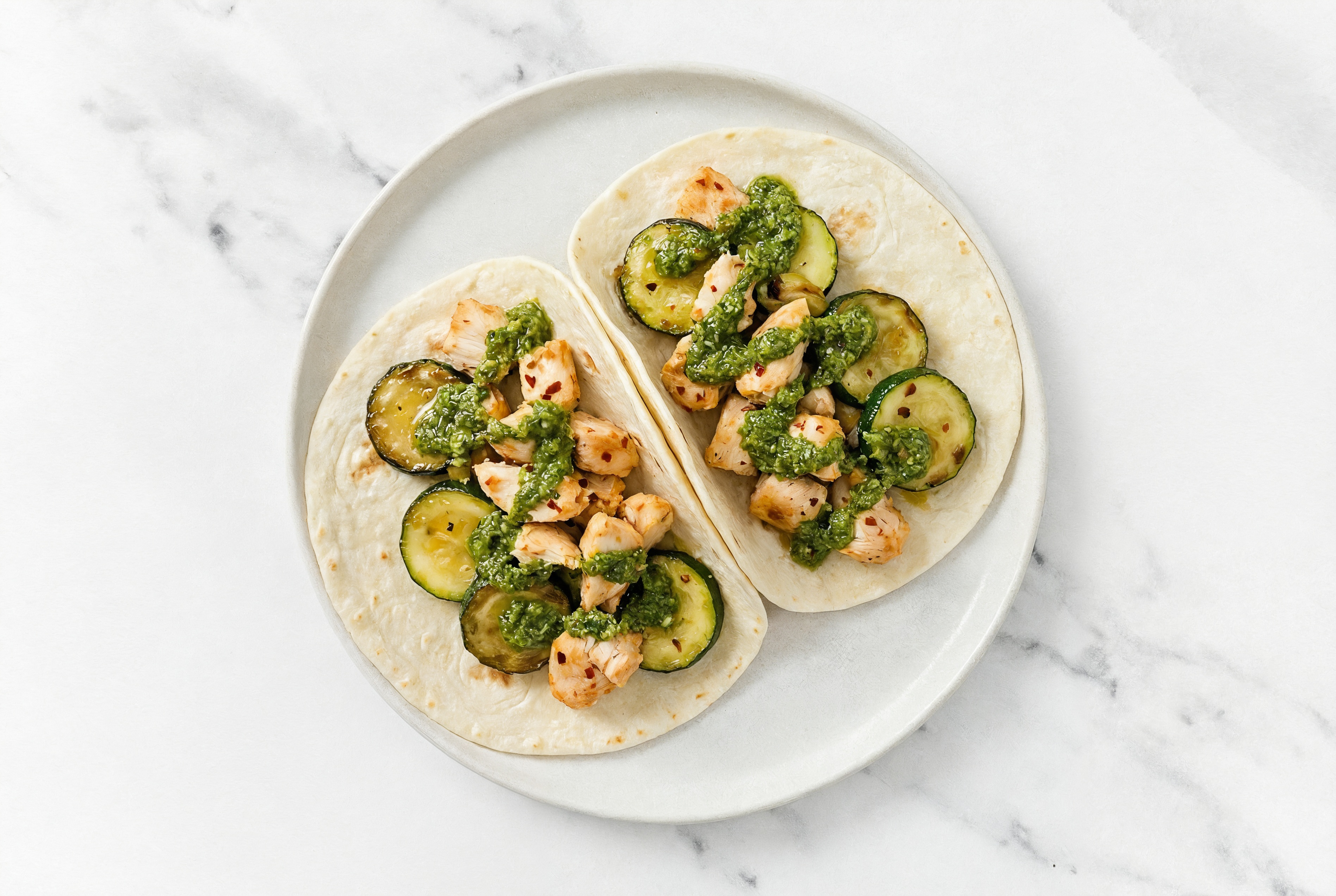 Chimichurri Chile Chicken + Zucchini Tacos