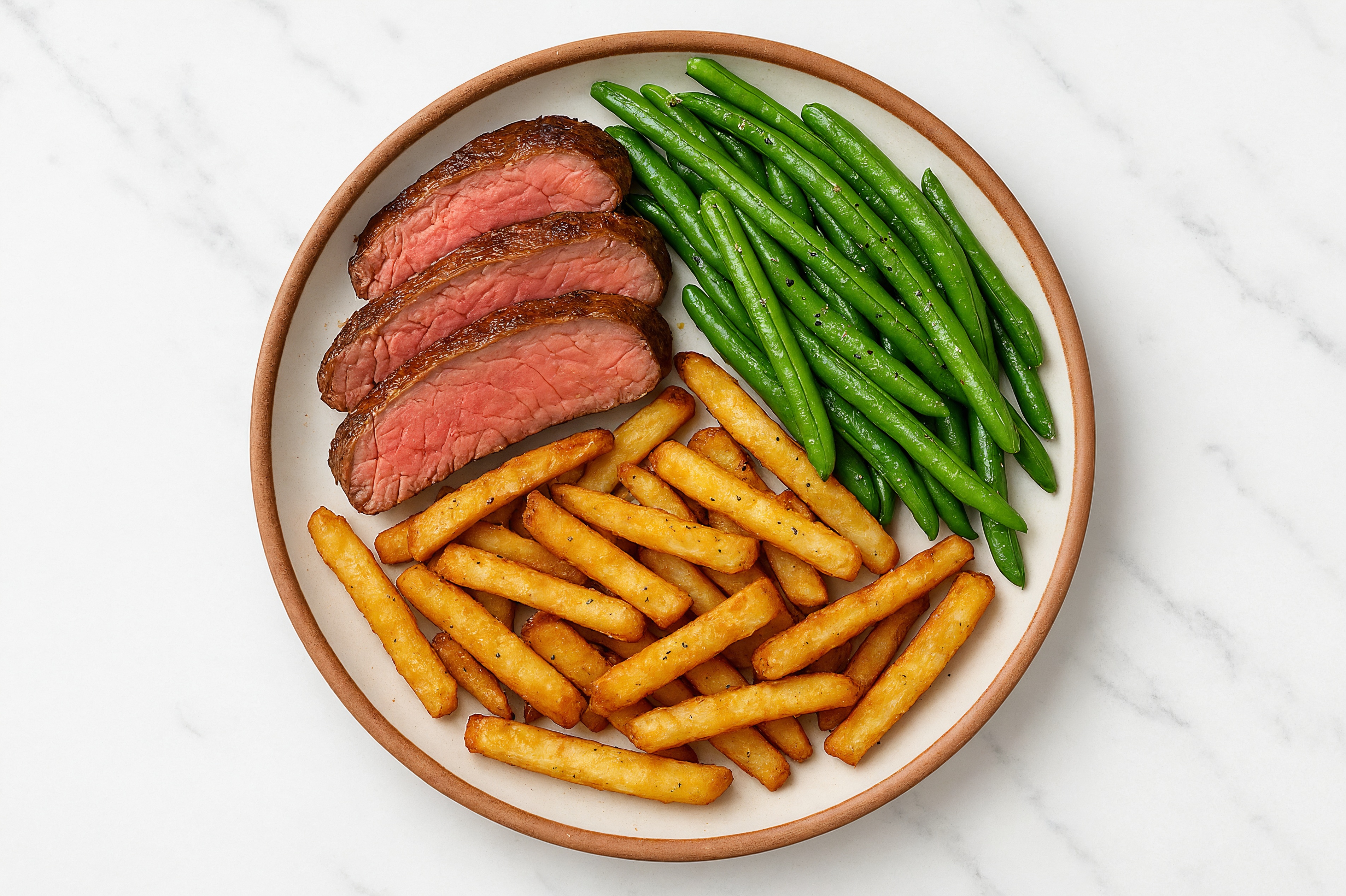 Sirloin Steak + Organic Green Beans with Veggie Super Fries