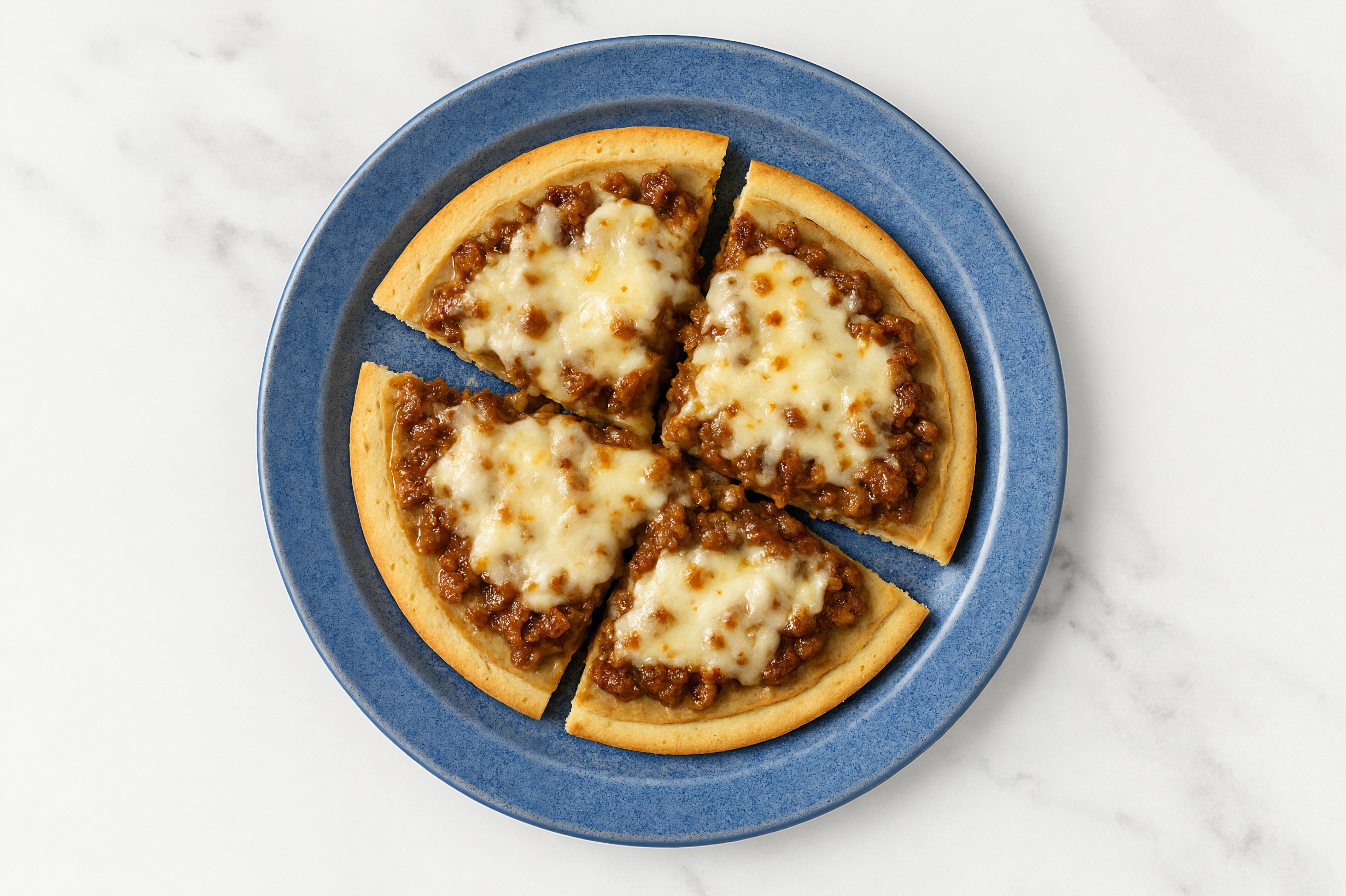 Sweet Onion Ground Turkey Pizza with "Mozzarella"
