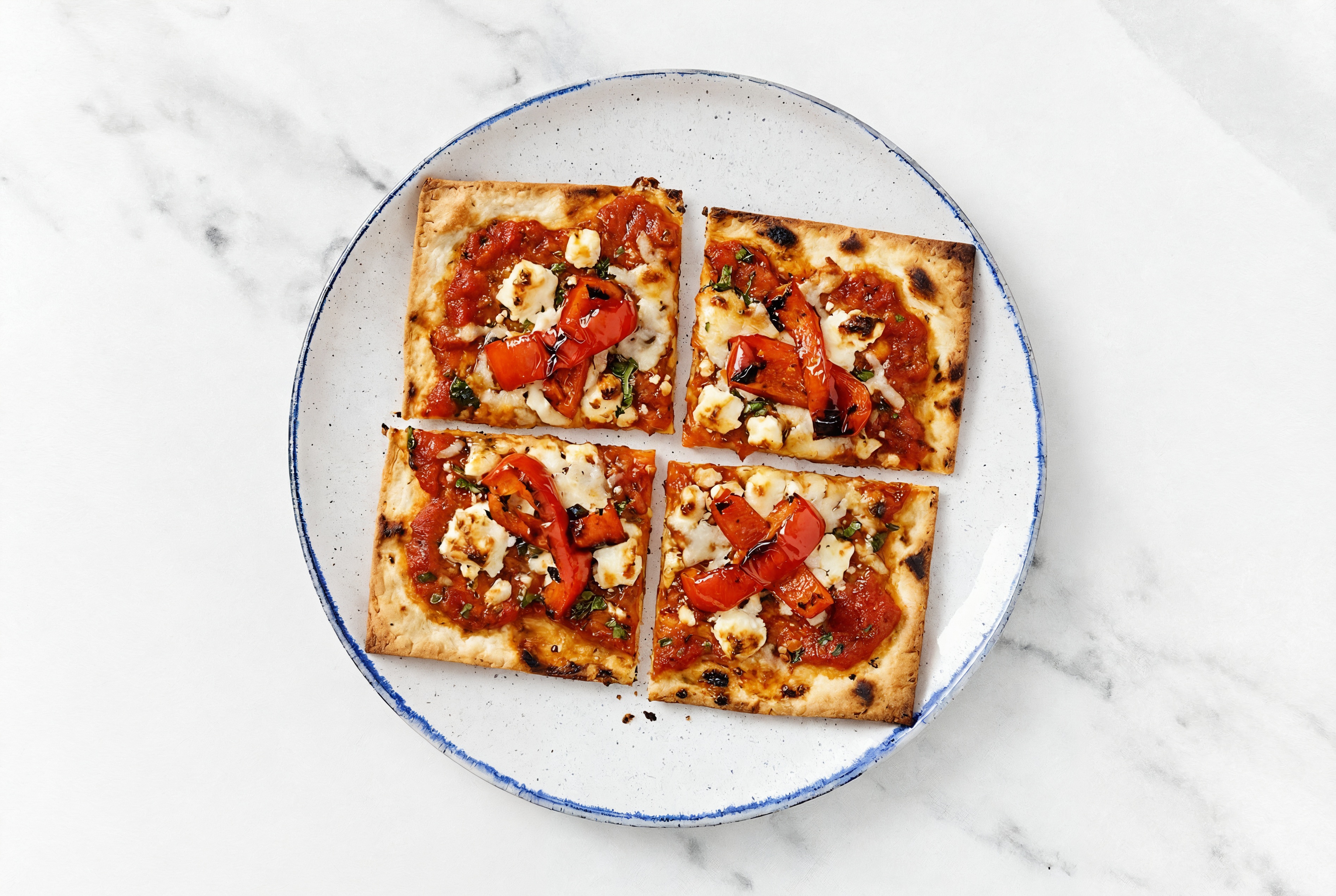 Roasted Organic Pepper + Goat Cheese Lavash Flatbread