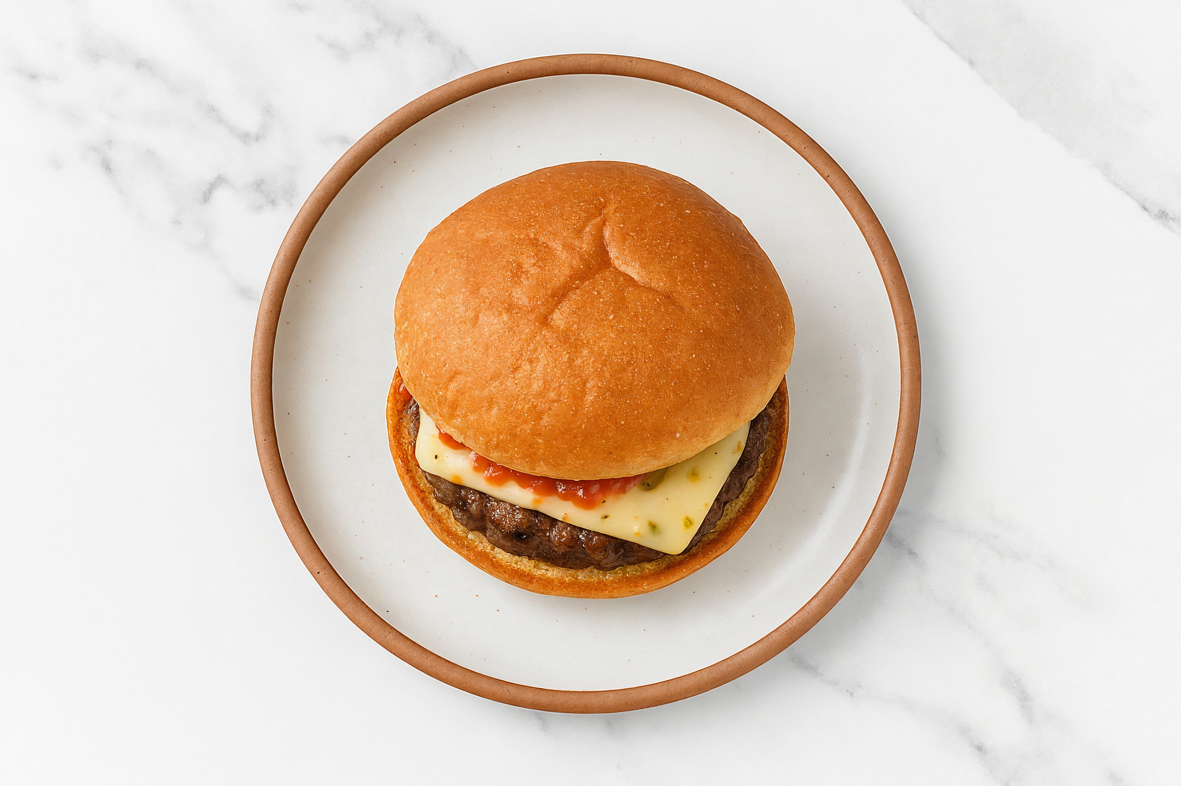 Lamb Burger on Gluten-Free Bun with Salsa & Pepper Jack