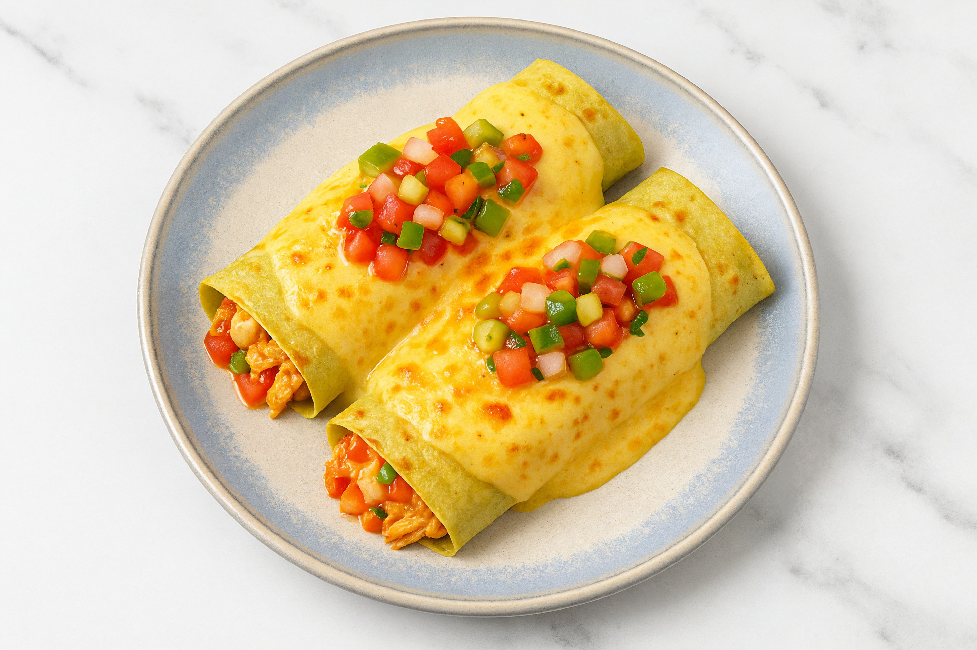 Ooey-Gooey Cheese Smothered Enchiladas with Spinach Tortilla