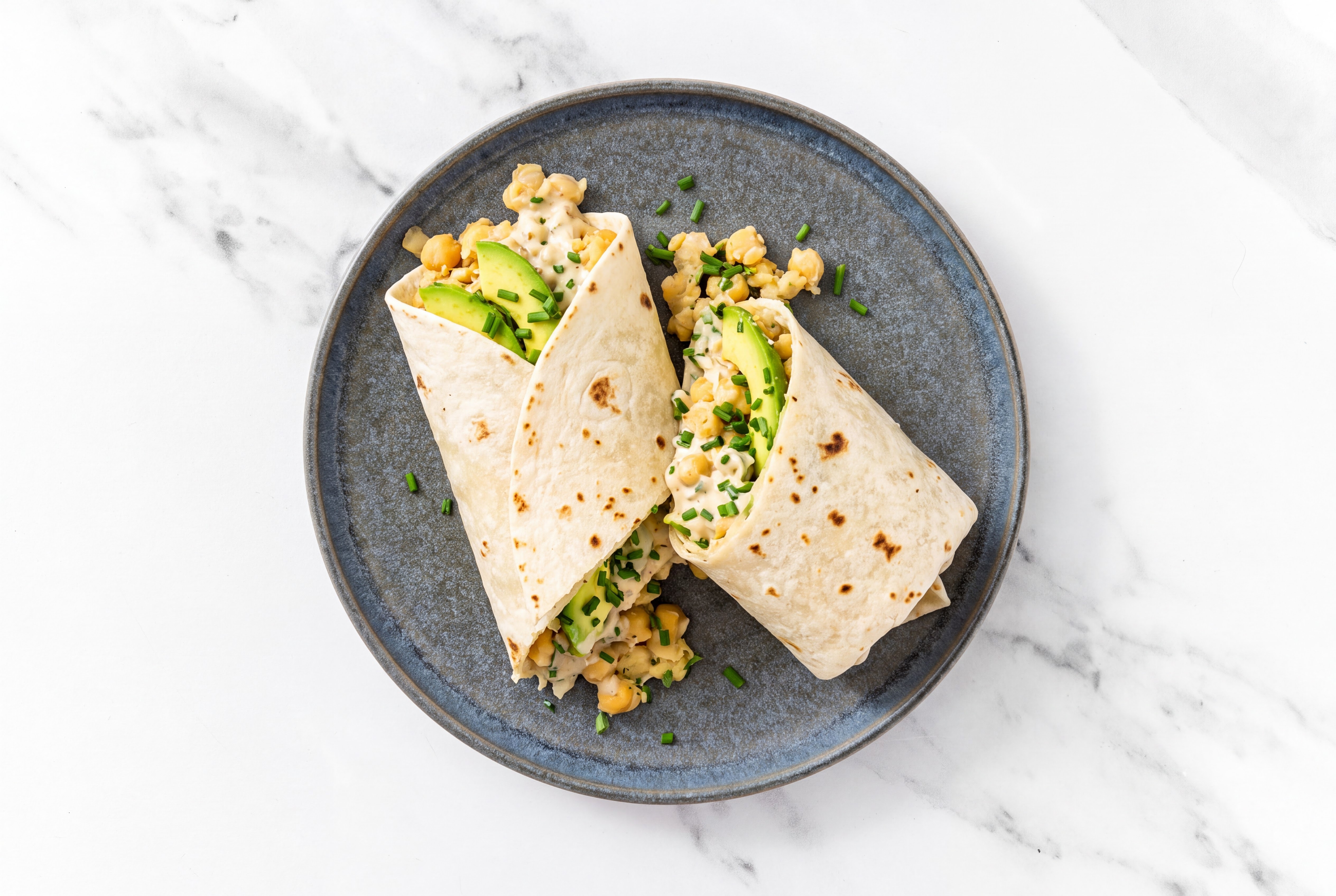 Avocado + Chickpea Tortilla Wraps