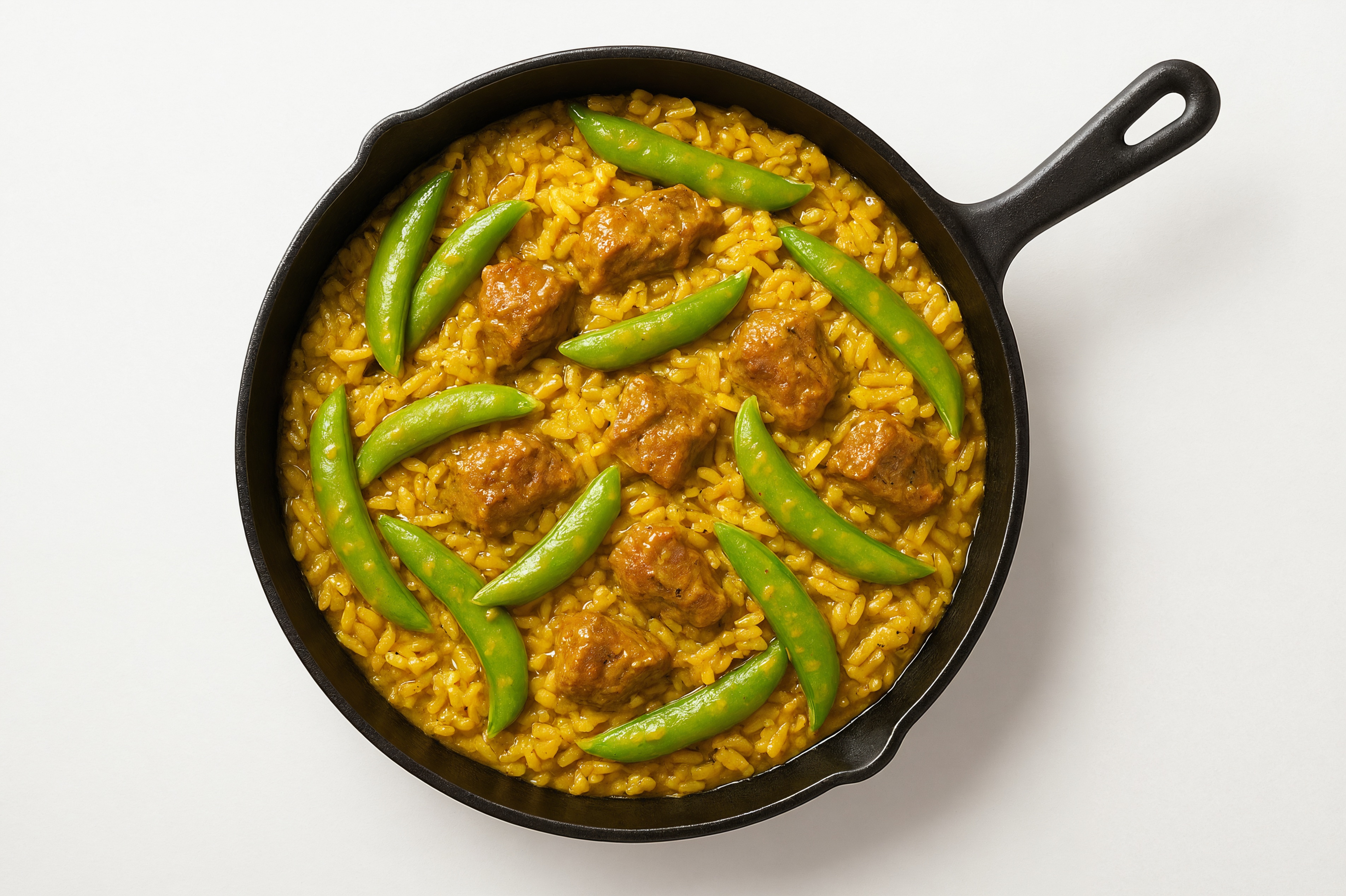 Curry Pea Snap + Lamb Stir-Fry with Seasoned Jasmine Rice