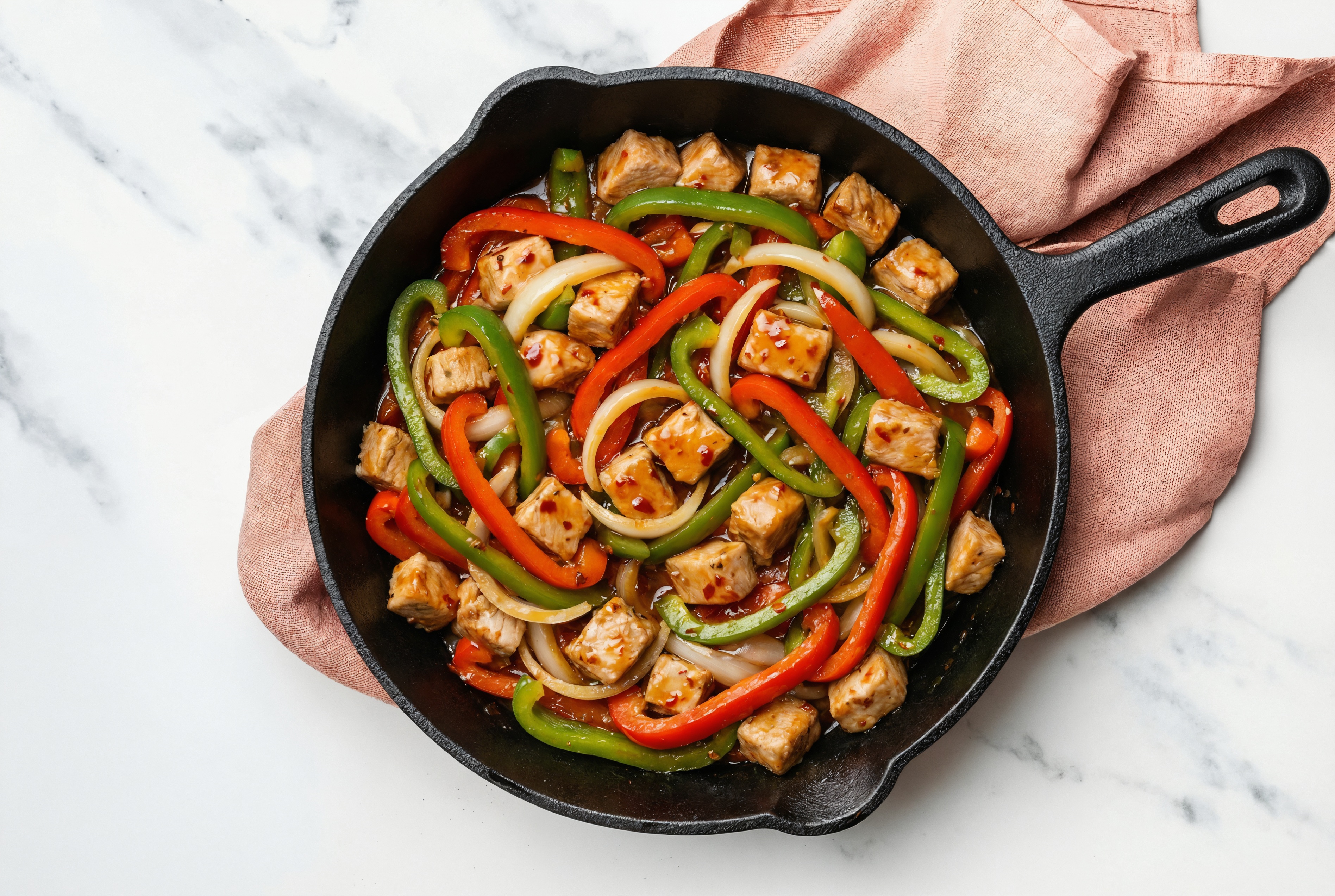 Sweet Chili Grilled Pork Tenderloin Stir-Fry with Bell Peppers