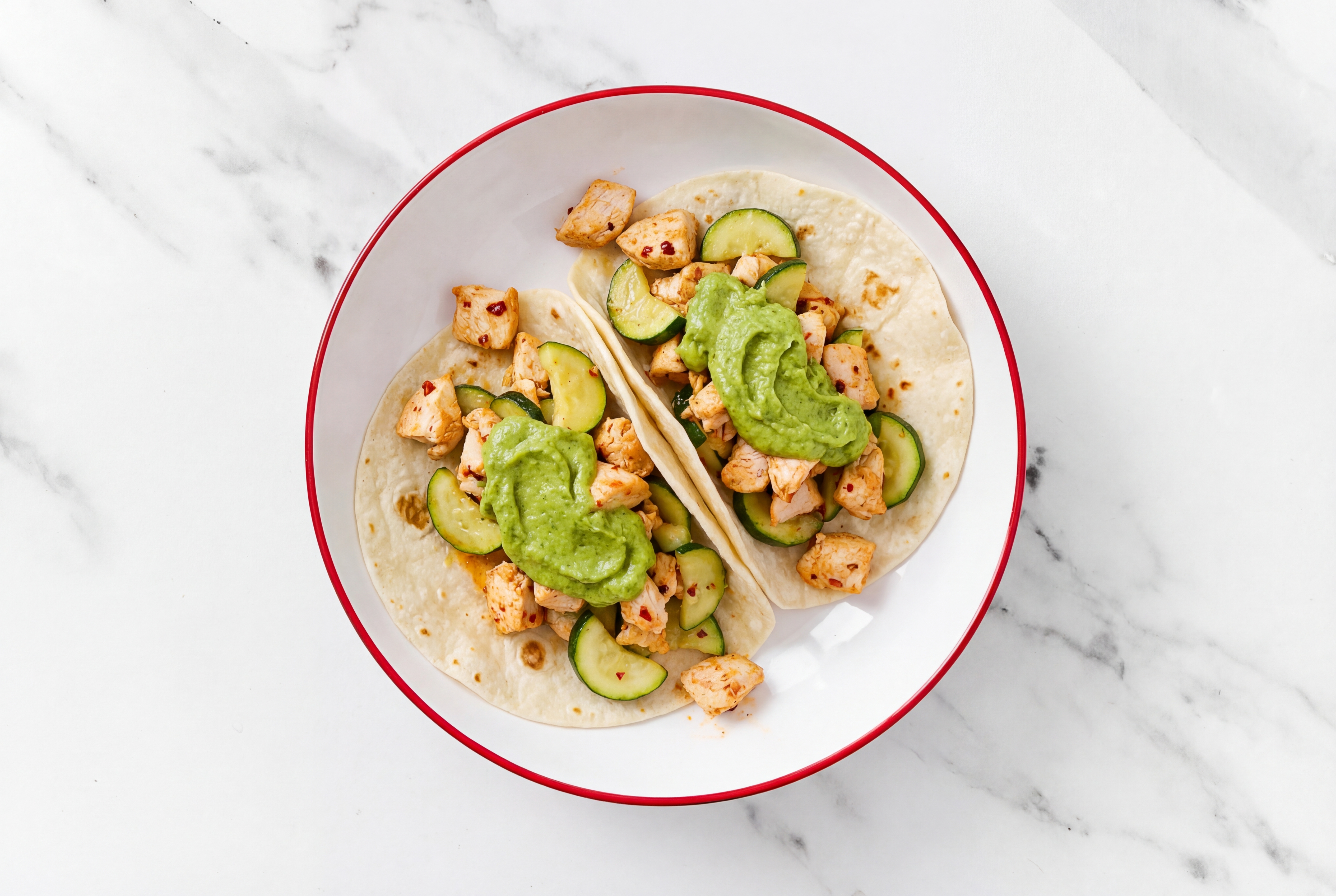  Avocado Chile Chicken + Zucchini Tacos