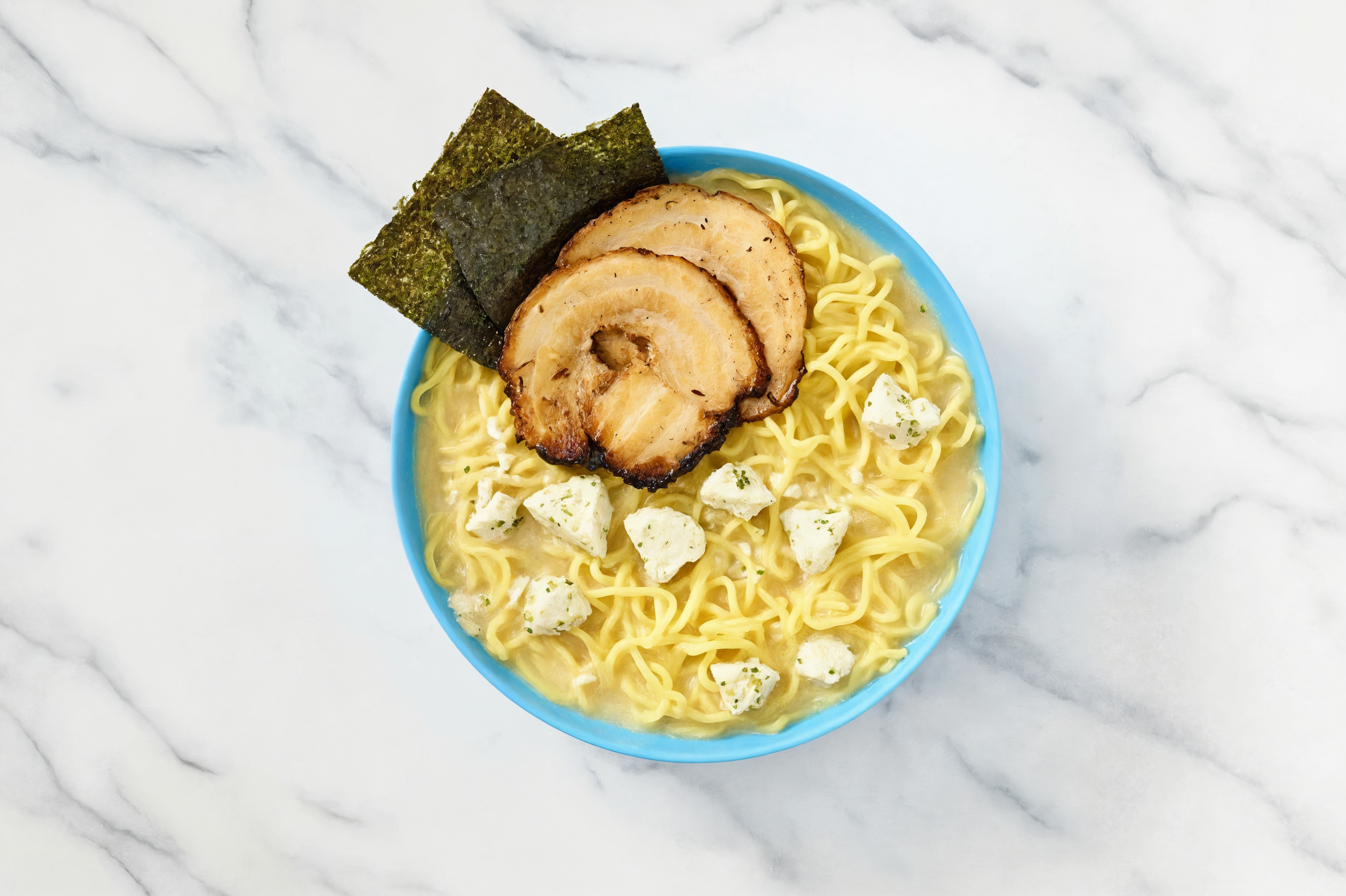 Savory Ramen Tonkotsu + Sous-Vide Cheese & Bacon Eggs