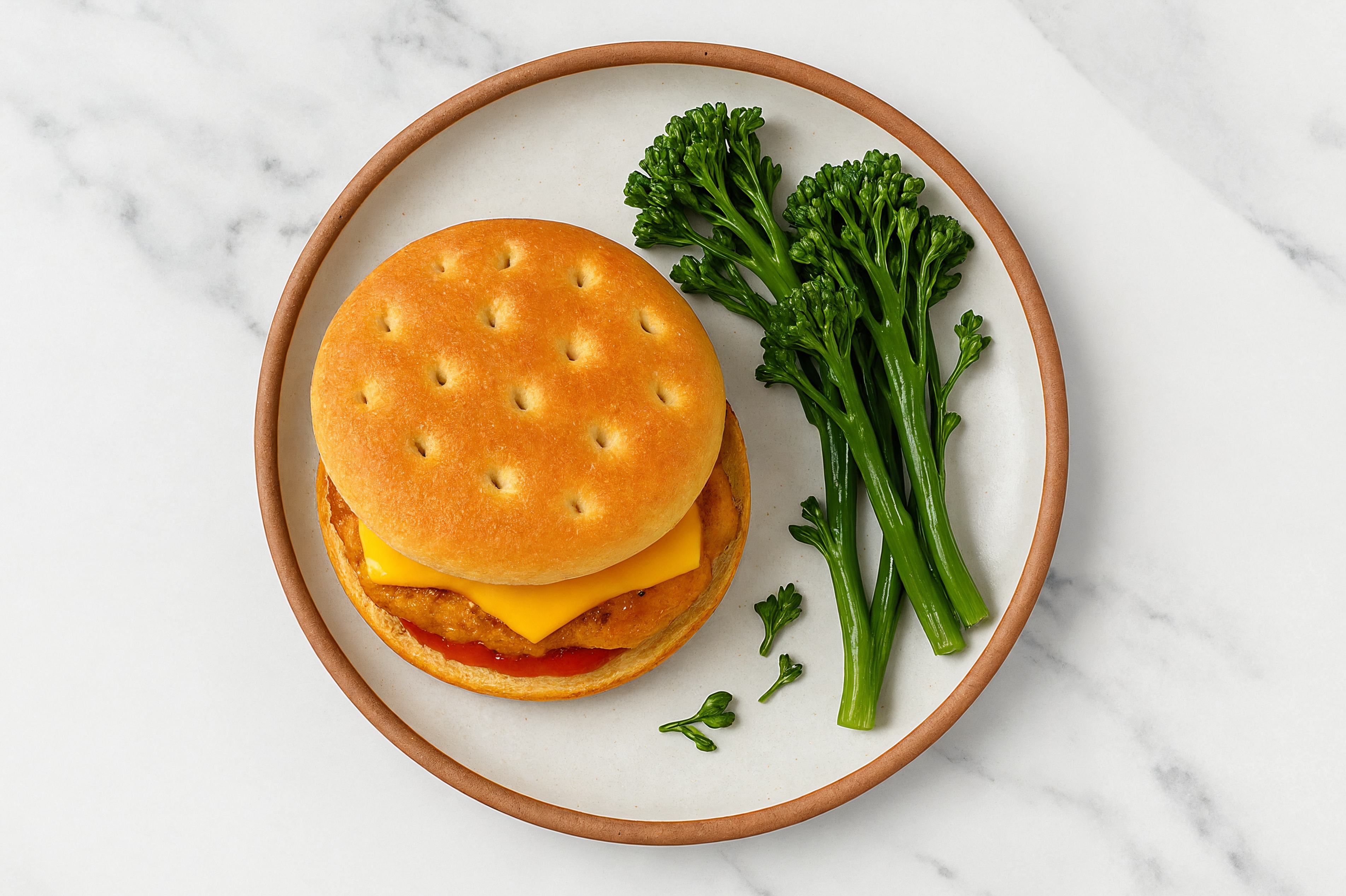 Southwest Chicken Burgers with Baby Broccoli