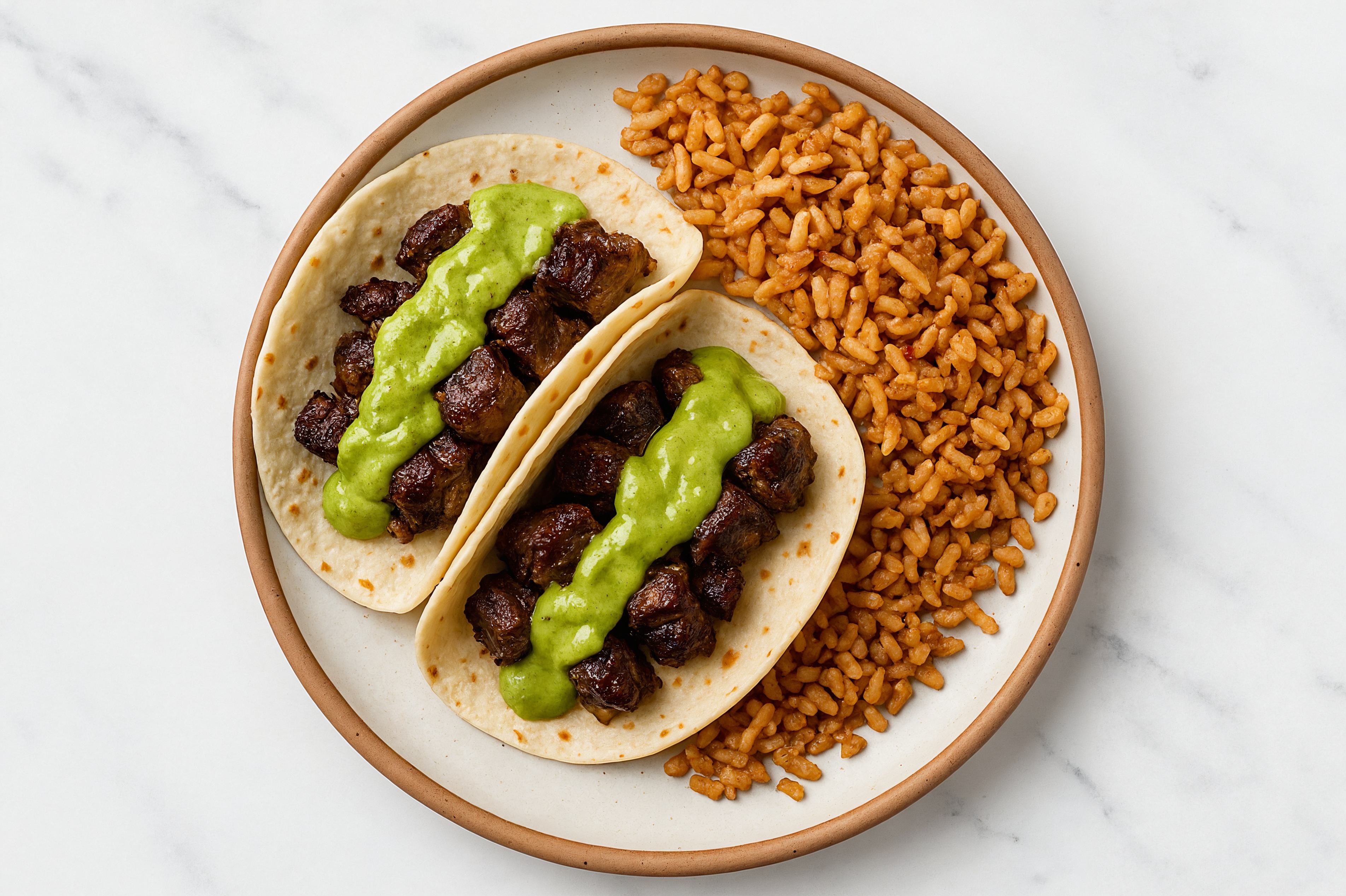 Beef Avocado Tacos + Mexican Rice