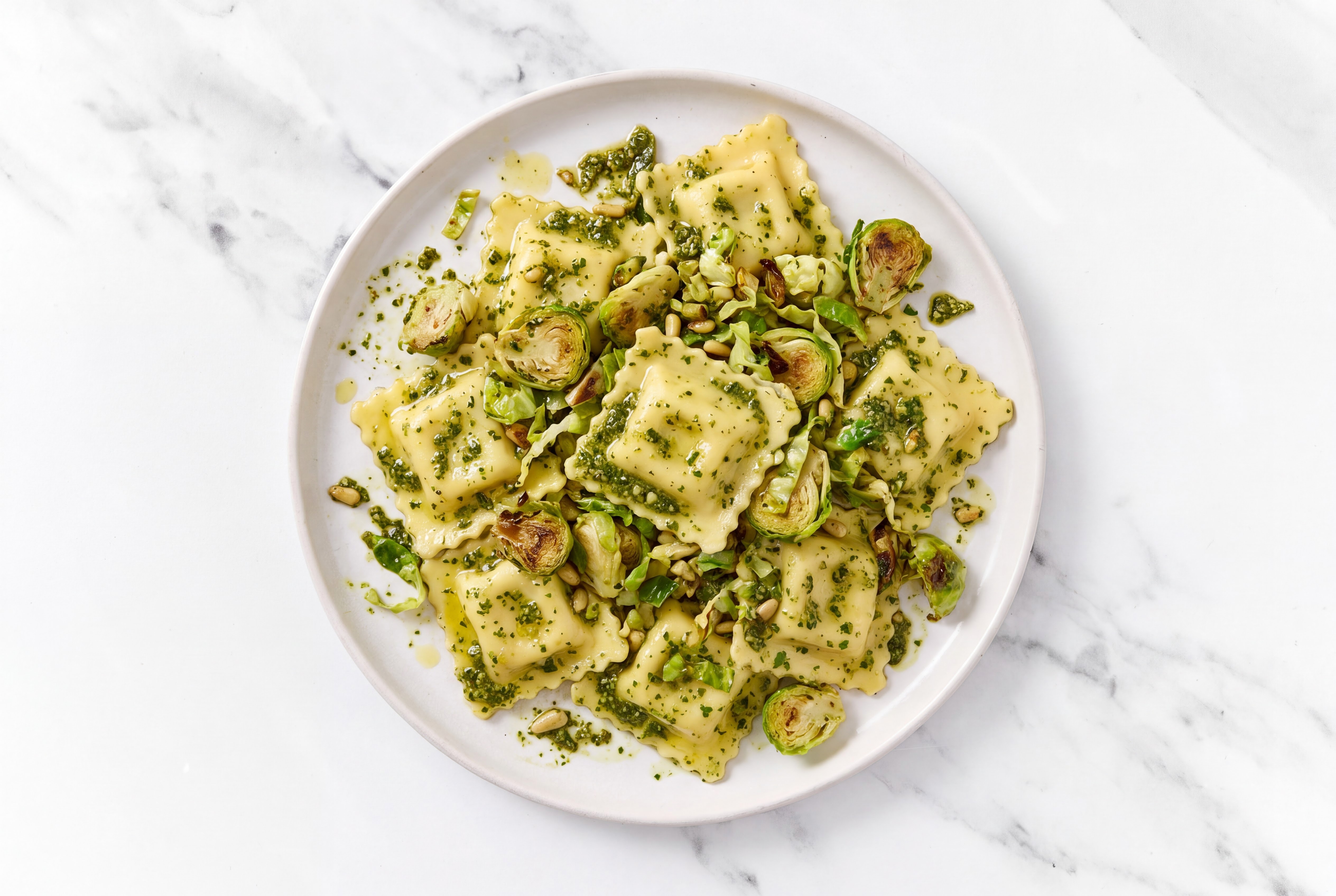 Triple Green Pesto Beef Bolognese Ravioli