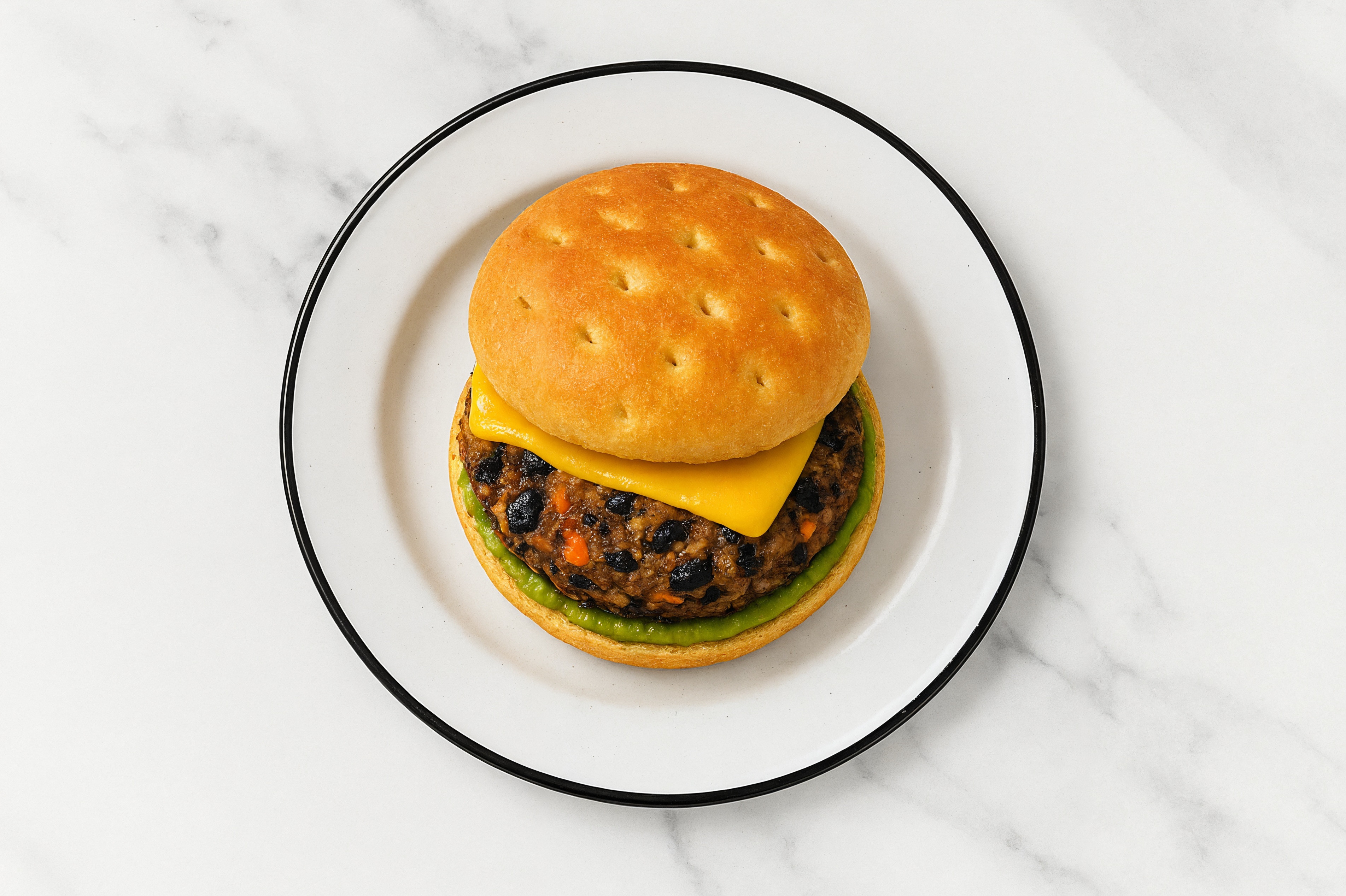 Hearty Southwestern Black Bean Cheezeburger