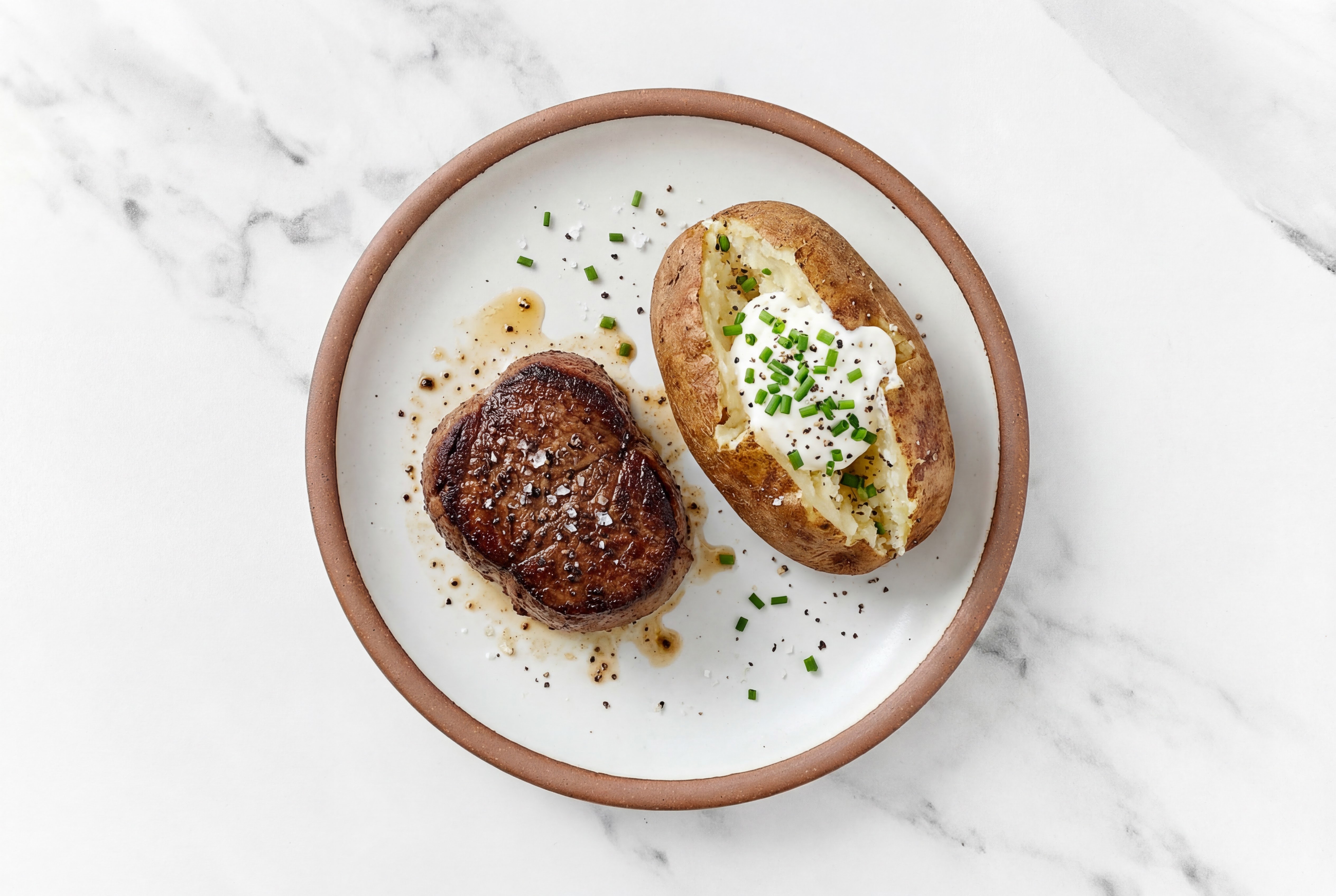 Wagyu Filet Mignon + Sour Cream Baked Potatoes