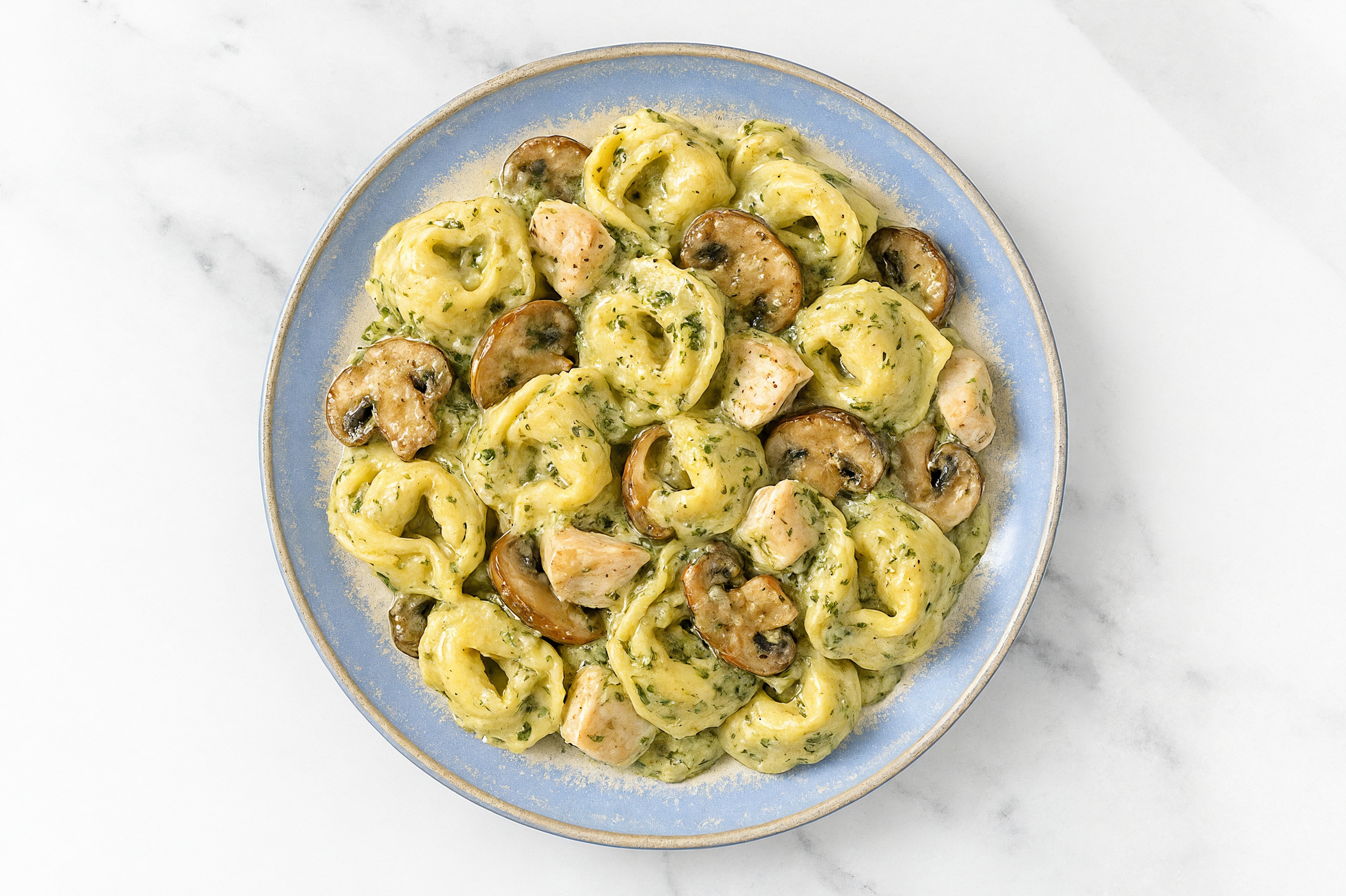 Chicken + Mushroom Spinach Artichoke Cheese Tortelloni