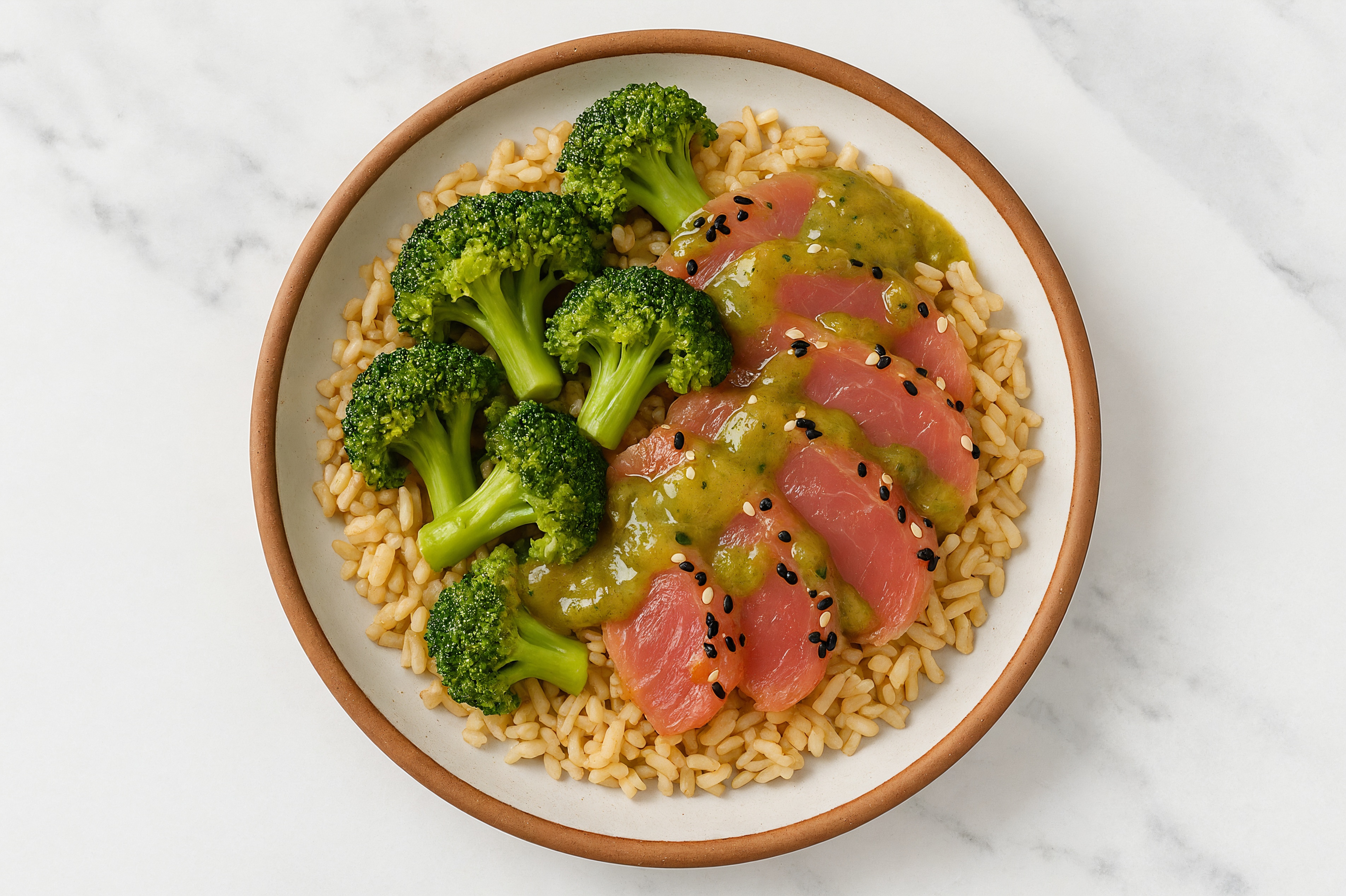 Tuna Rice Bowl with Green Chile & Broccoli
