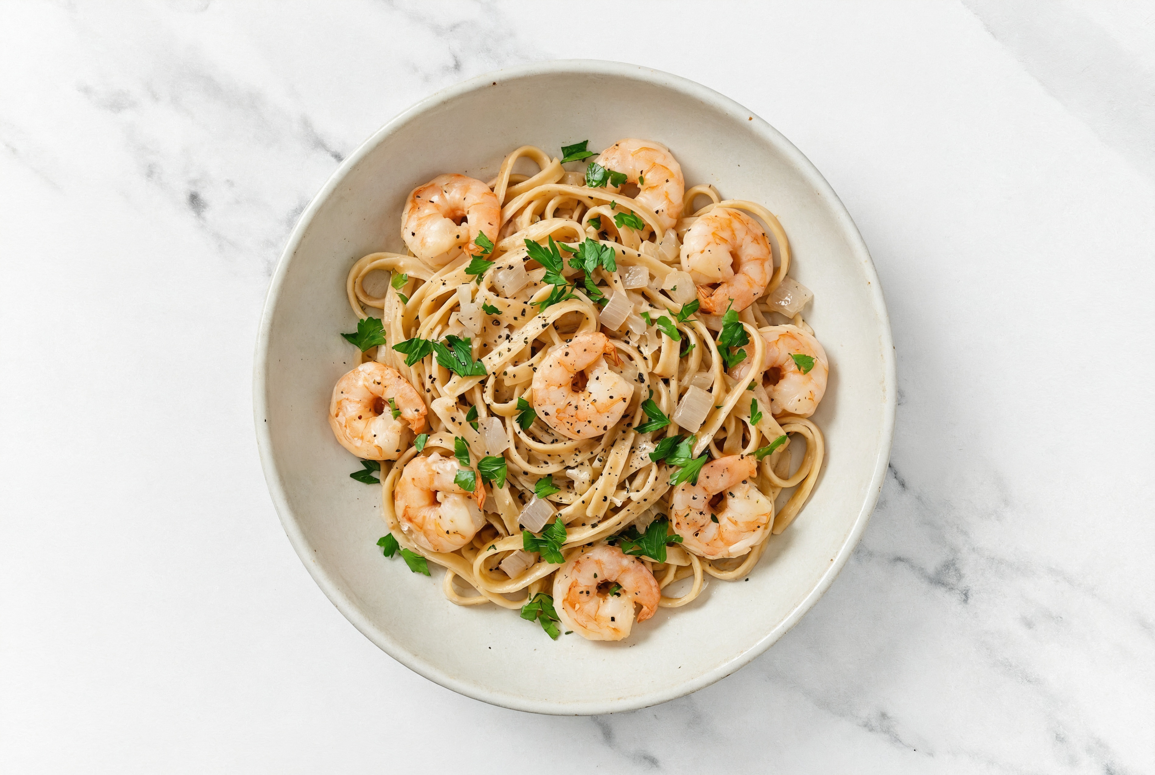 Bright + Lemony Shrimp Linguine