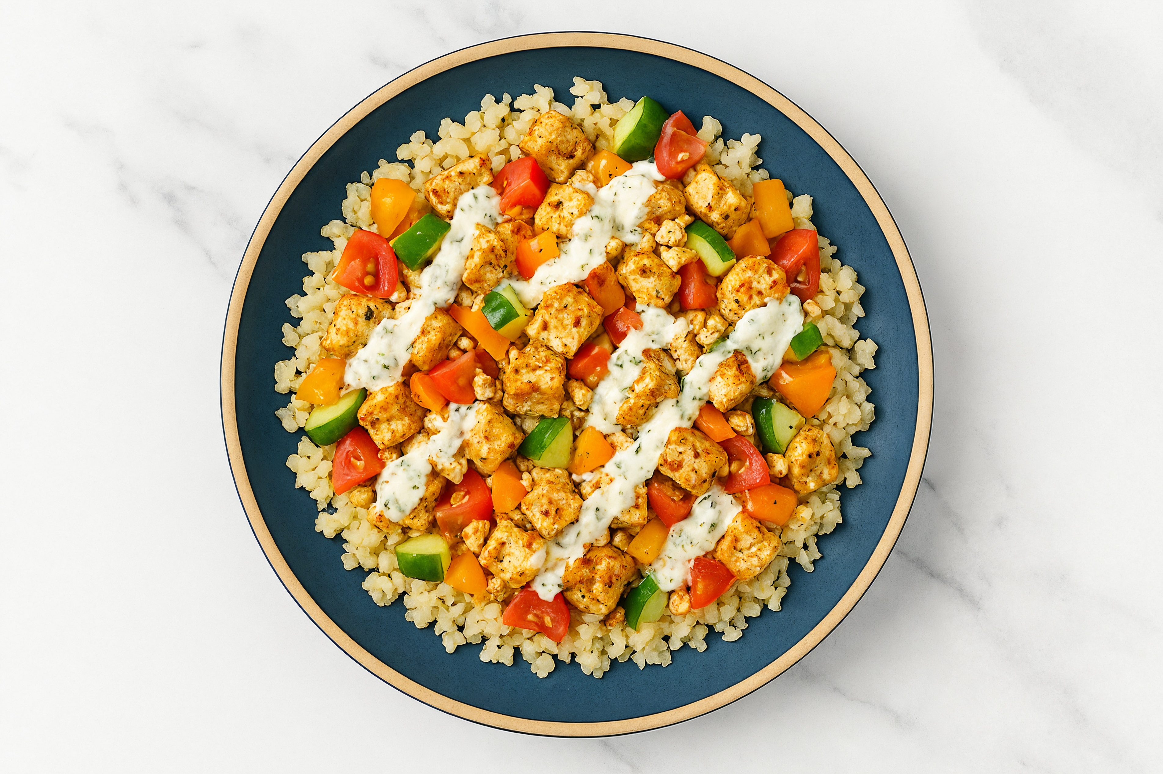 Spicy Tofu + Creamy Tzatziki Veggie Bowl | Hungryroot
