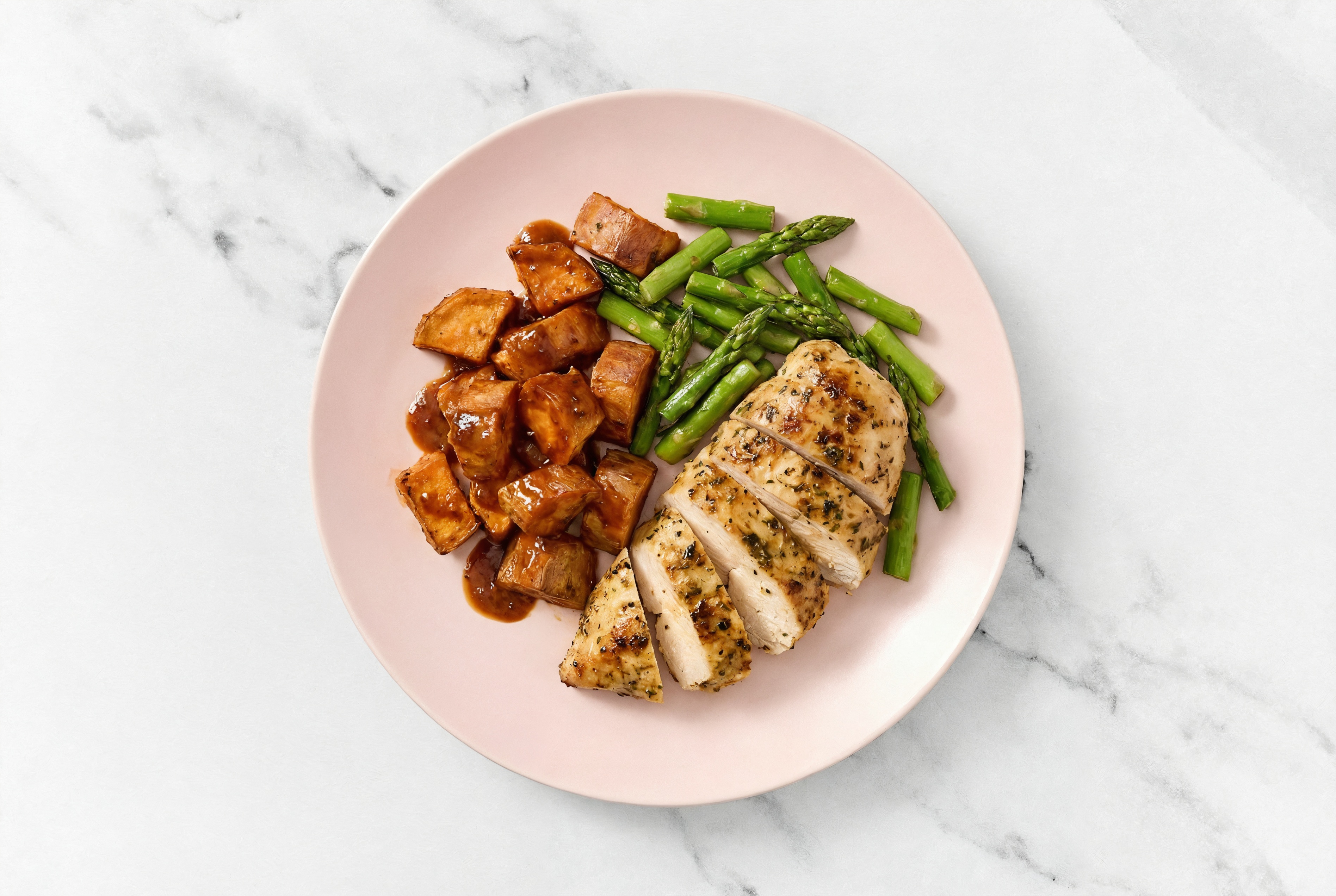 Garlic Pepper Chicken + Smoky Roasted Sweet Potatoes