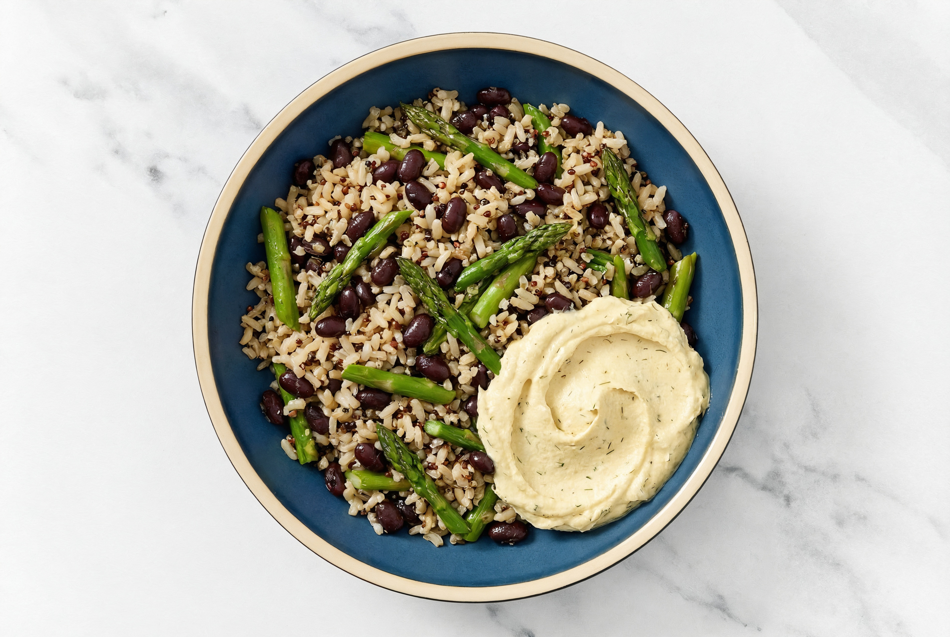 Lemony Asparagus + Black Beans Power Bowl