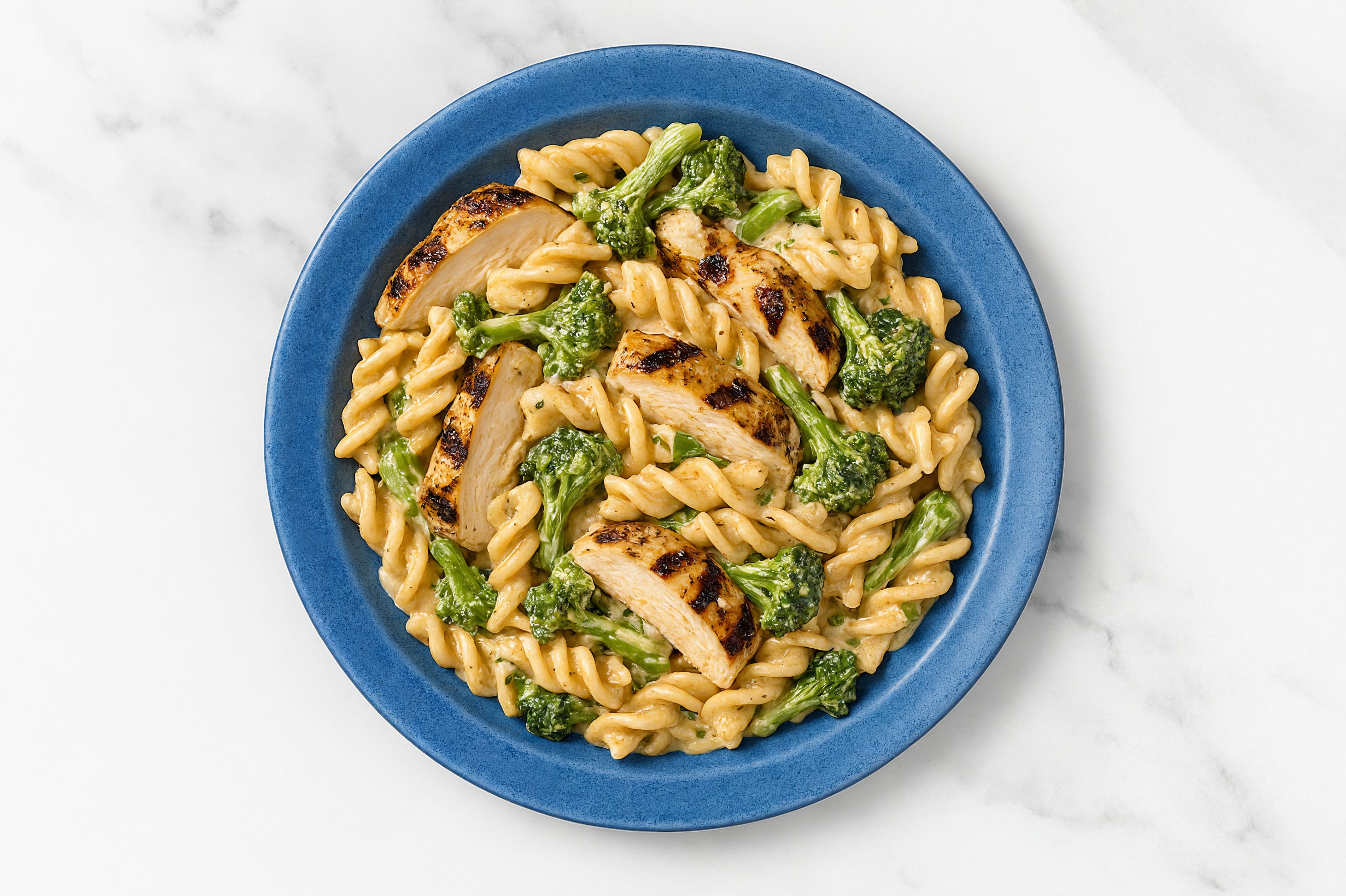 Creamy Garlic Parm Mediterranean Grilled Chicken Breast + Broccoli Fusilli