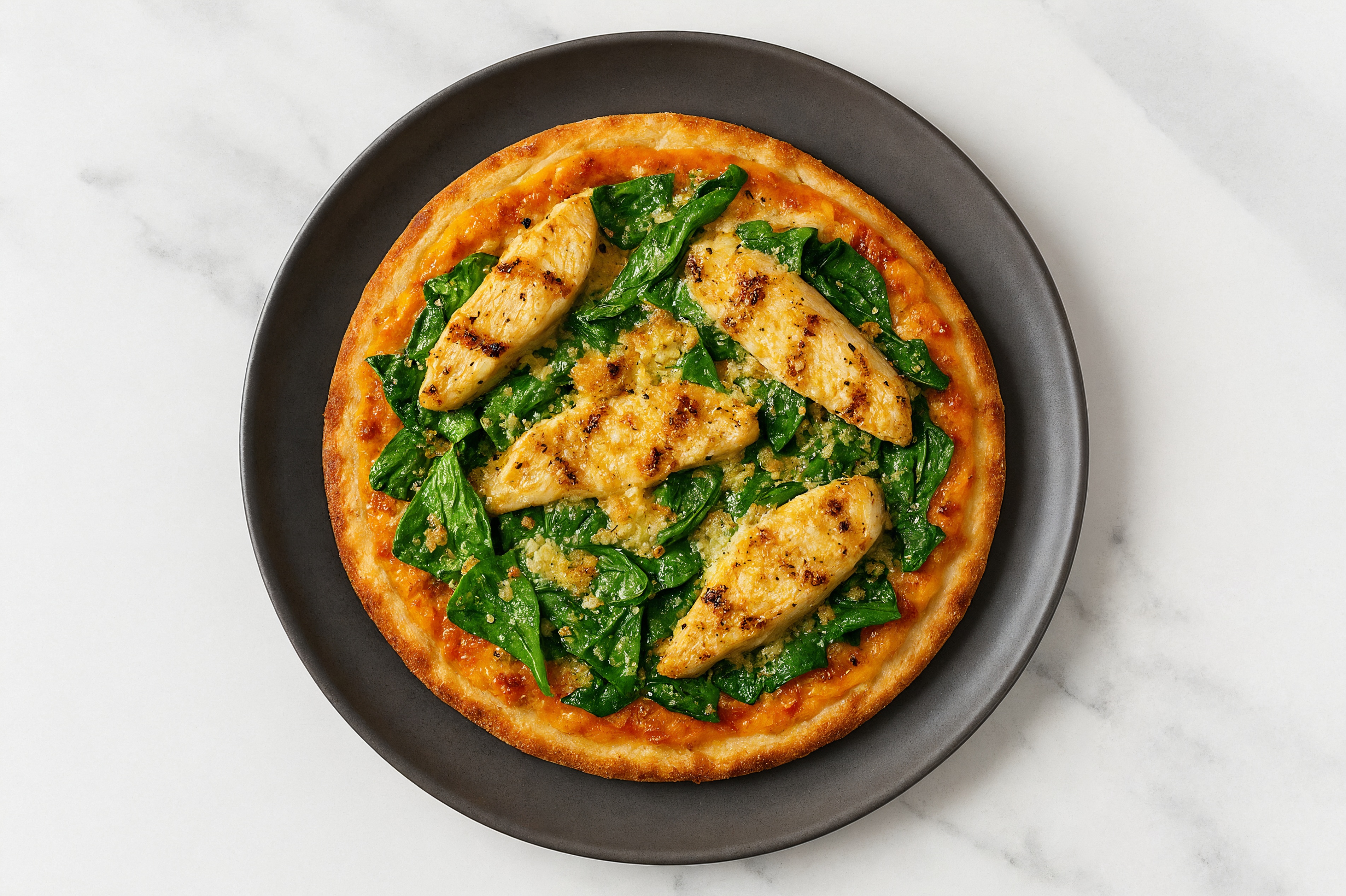 Creamy Grilled Chicken + Spinach Gluten-Free Pizza Crusts
